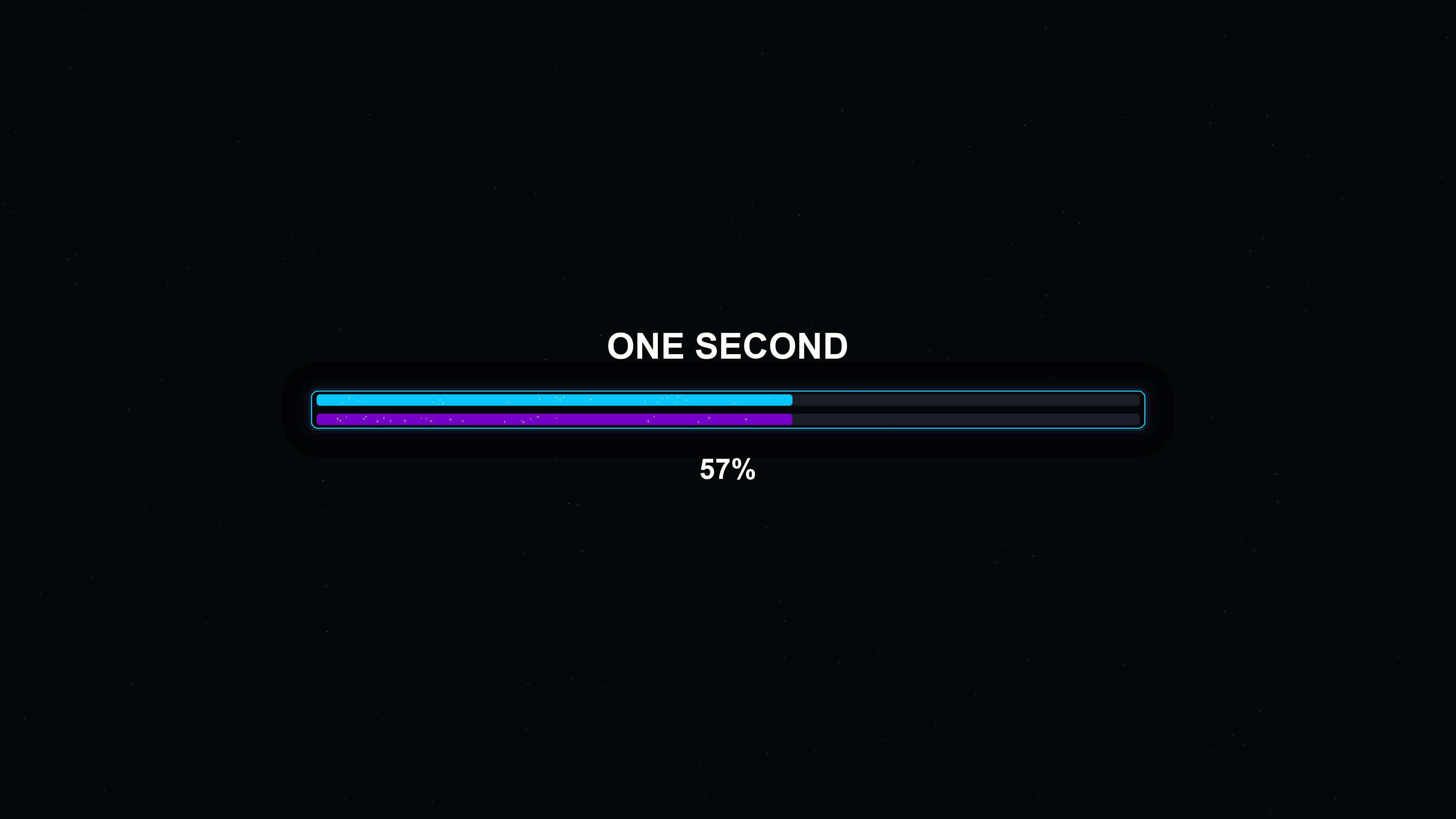 Modern animated progress bar showing waiting period and completion status for one second duration