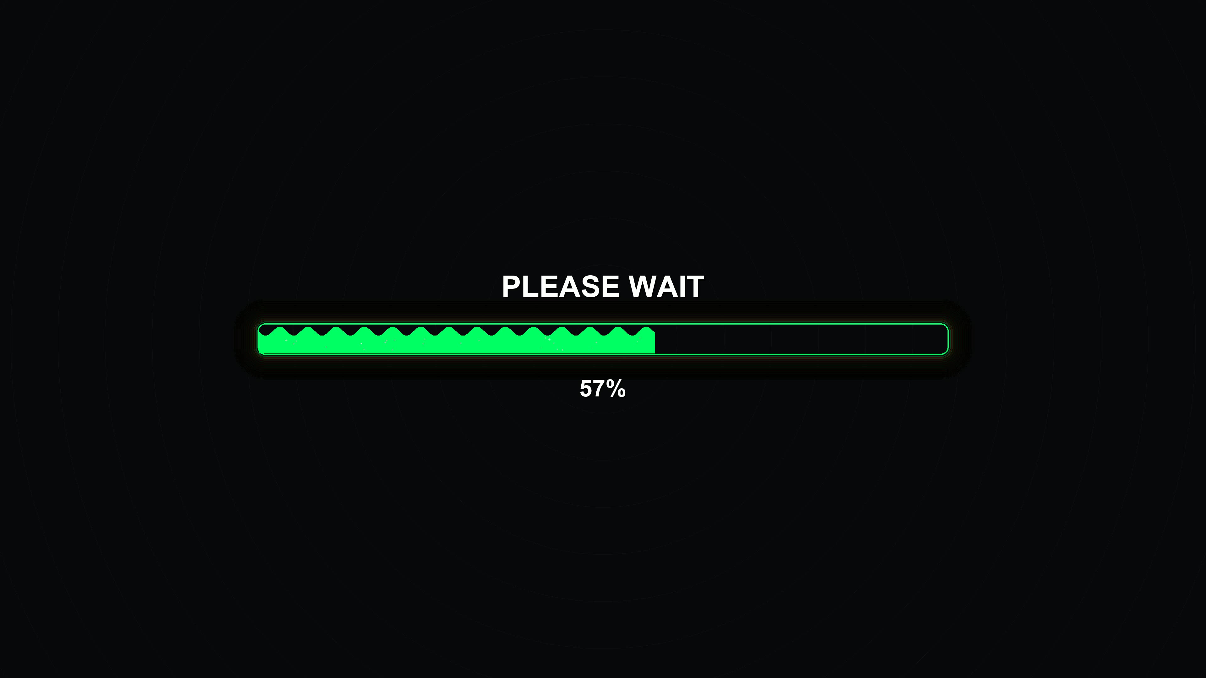 Modern progress bar animation shows loading status for waiting periods on a black background in a simple style