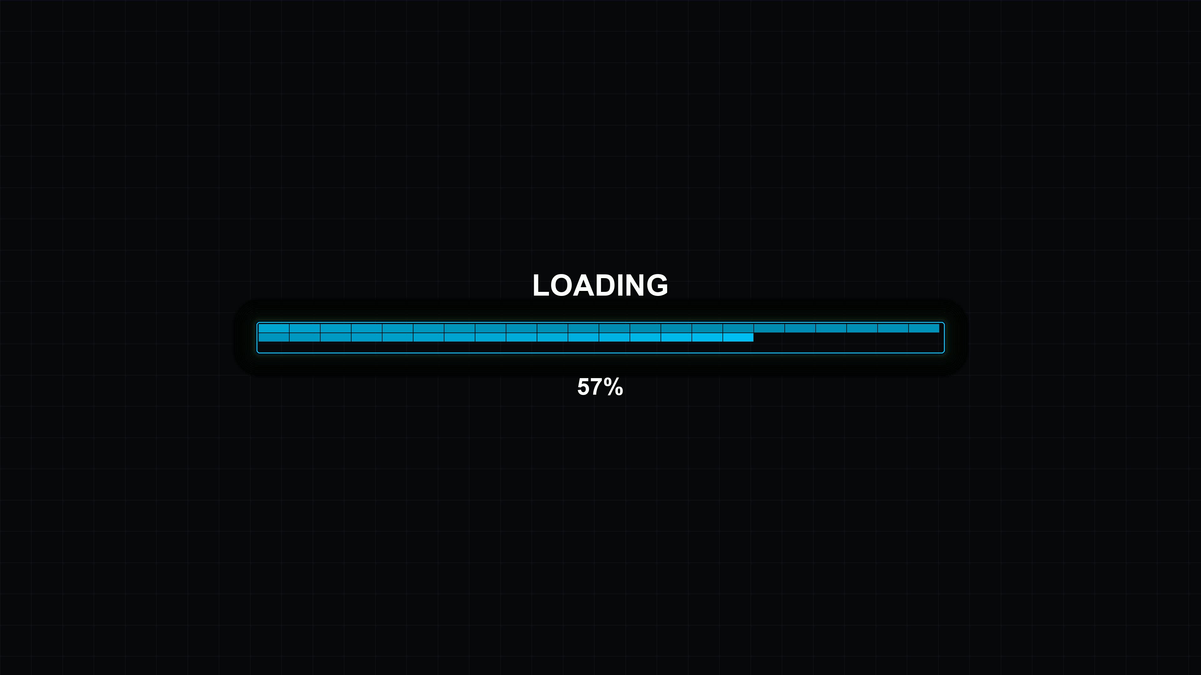 Modern style progress bar animation shows loading status in a digital space with clear indicators for waiting periods