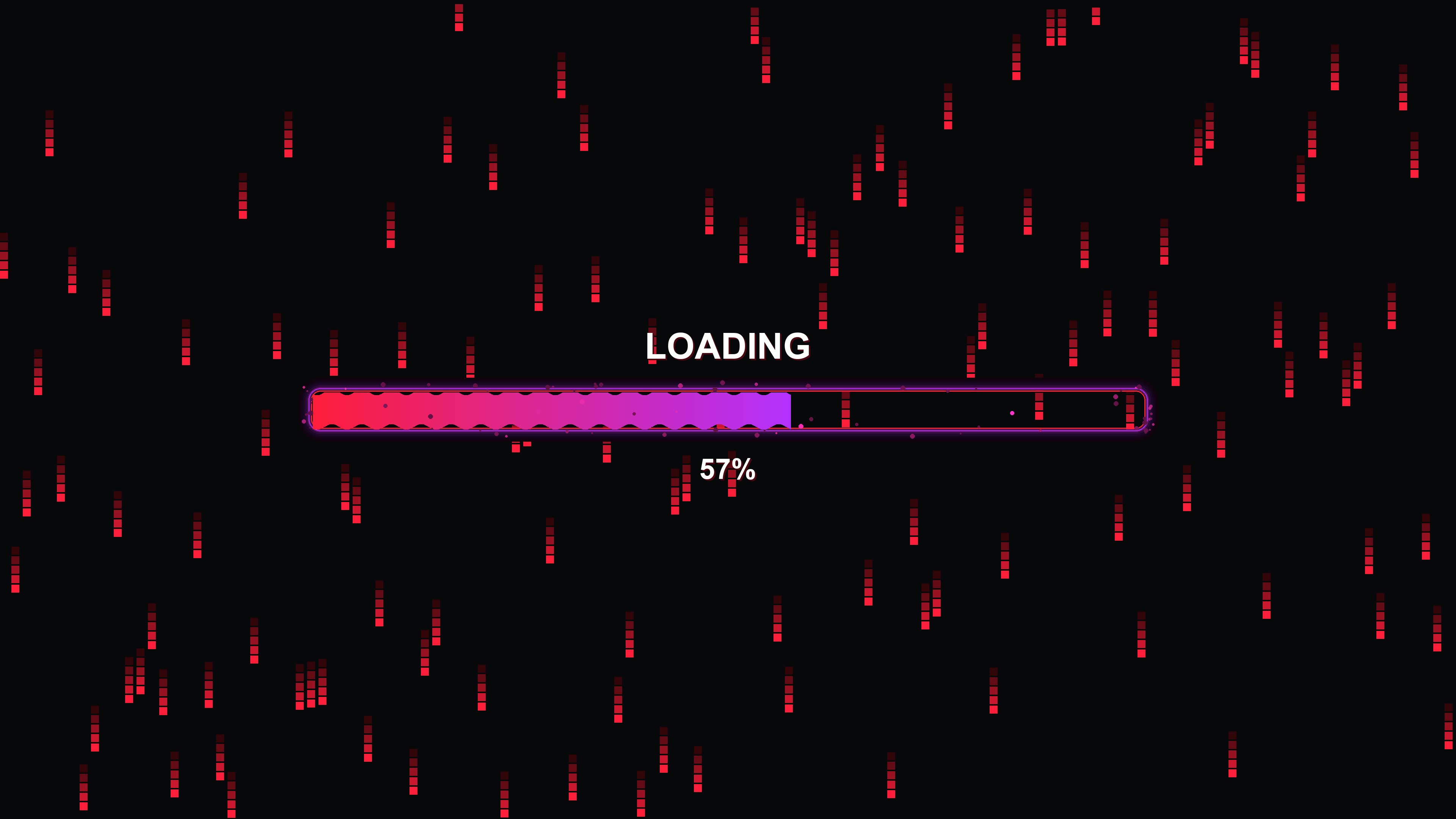 Modern progressbar animation shows loading status with a colorful design in a dark setting