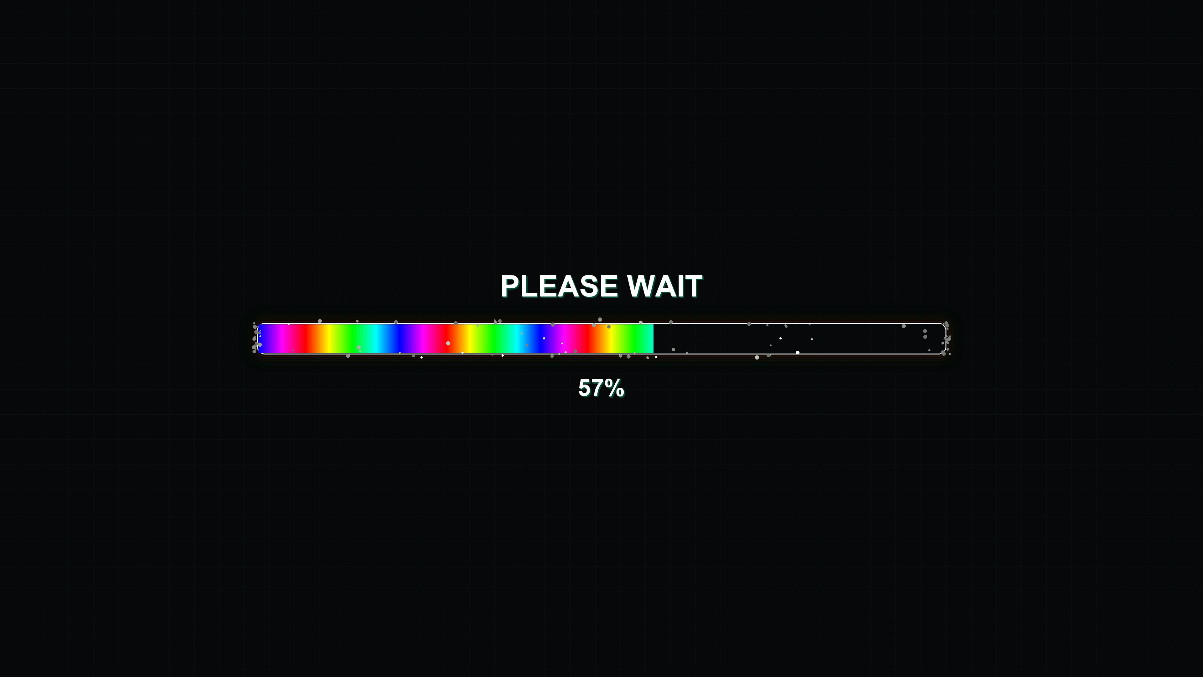 Modern style progress bar animation for waiting periods showing colorful loading indicator and completion message