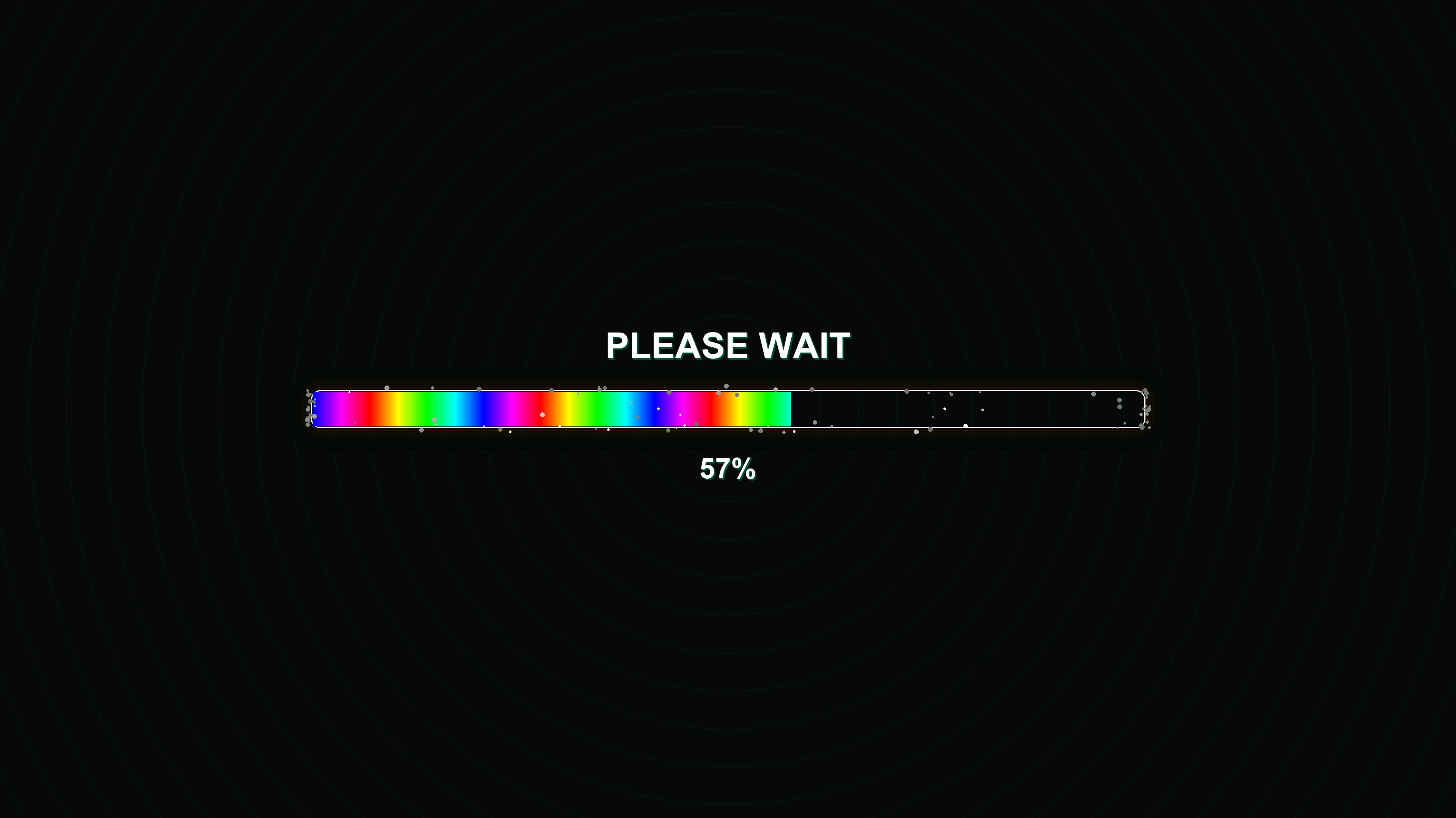 Modern progress bar animation displays status with colorful design for waiting periods on a dark screen