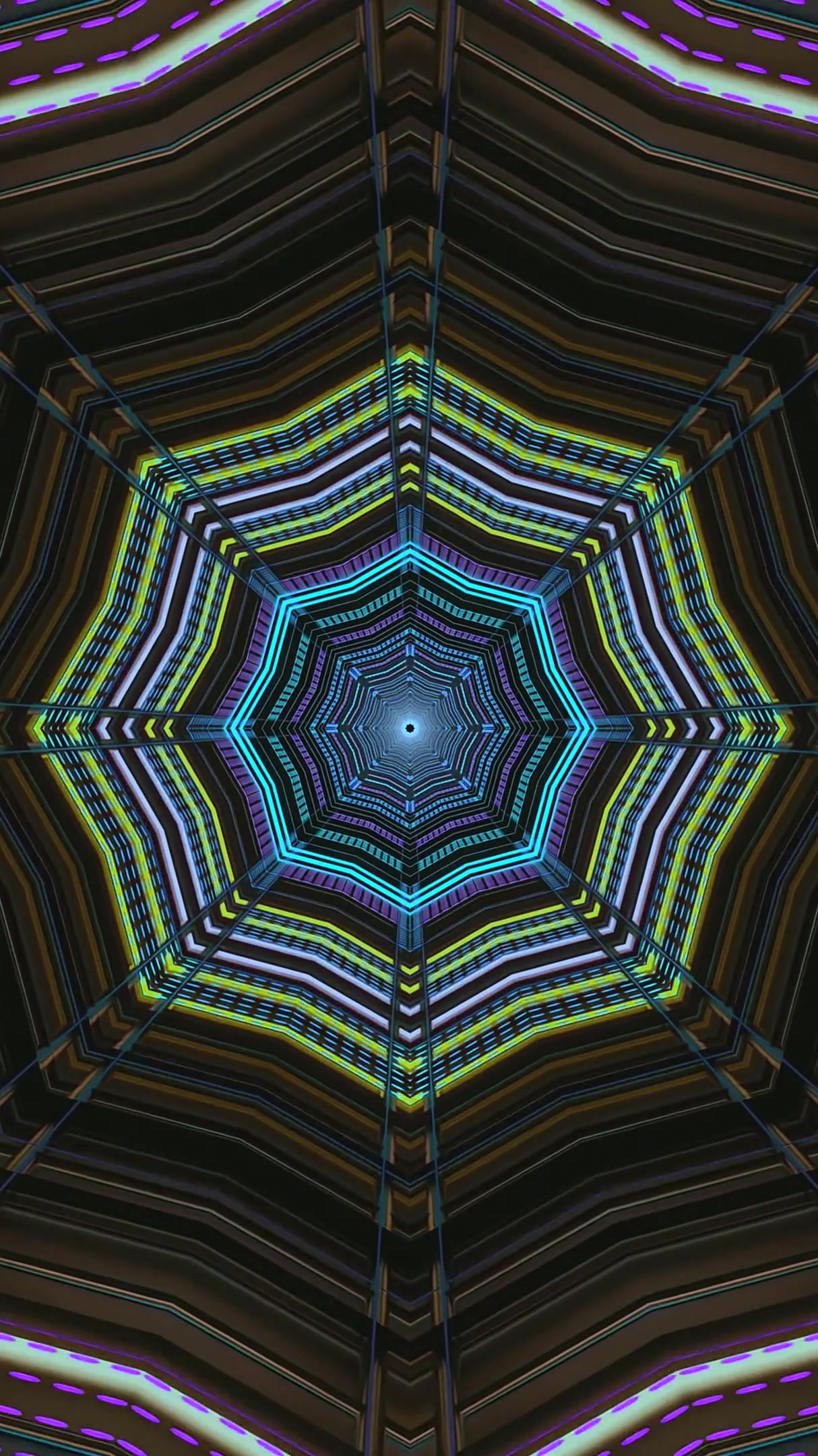 Dynamic tunnel video loop features vibrant colors and seamless an