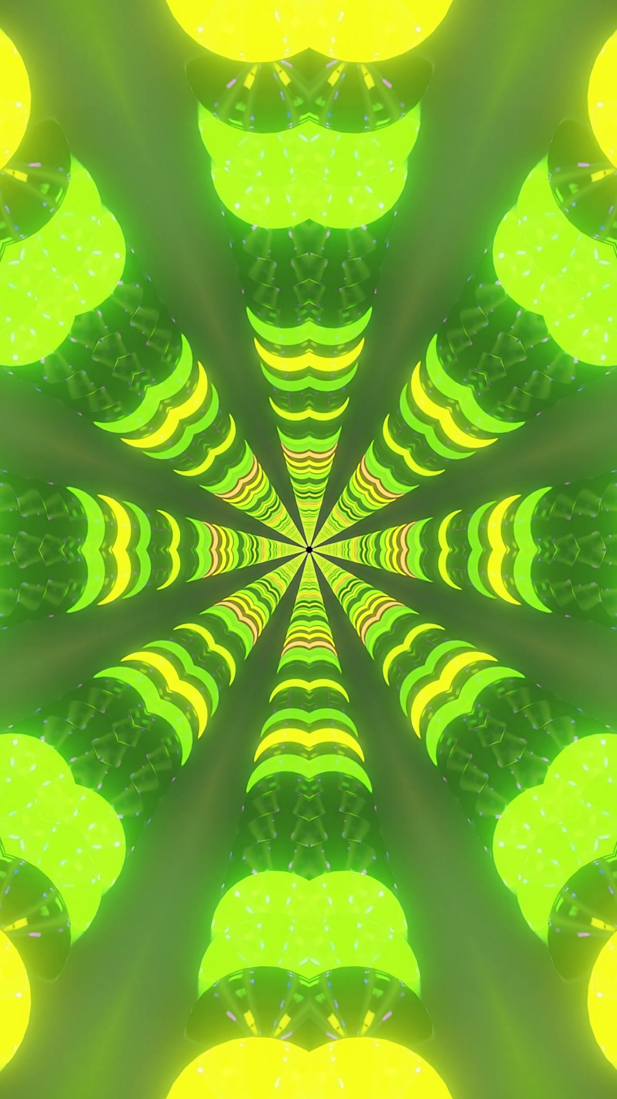 Dynamic tunnel video loop with vibrant yellow lights and seamless motion effects for visual engagement