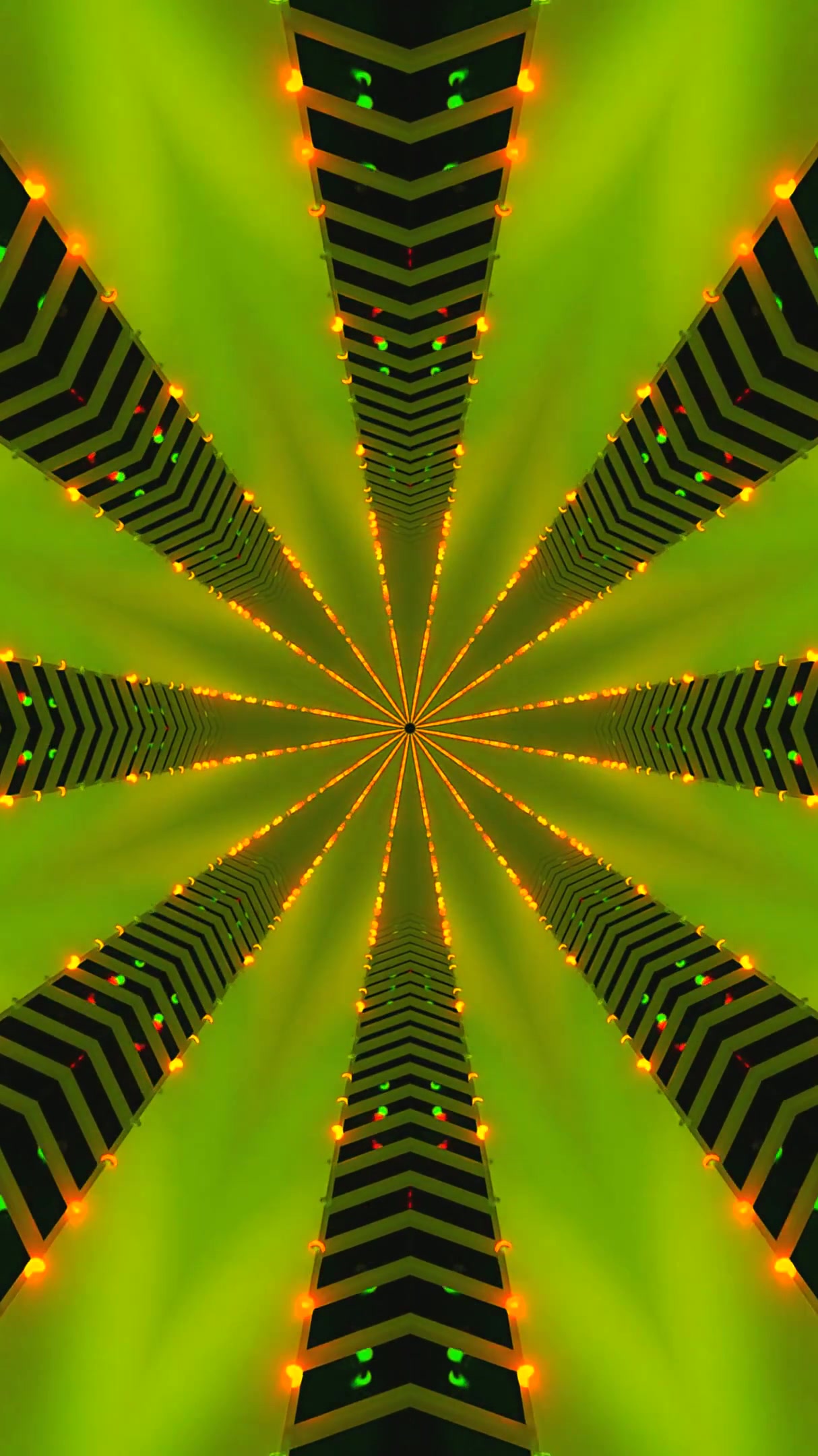 Tunnel video vj loop screensaver with glowing lights and vibrant