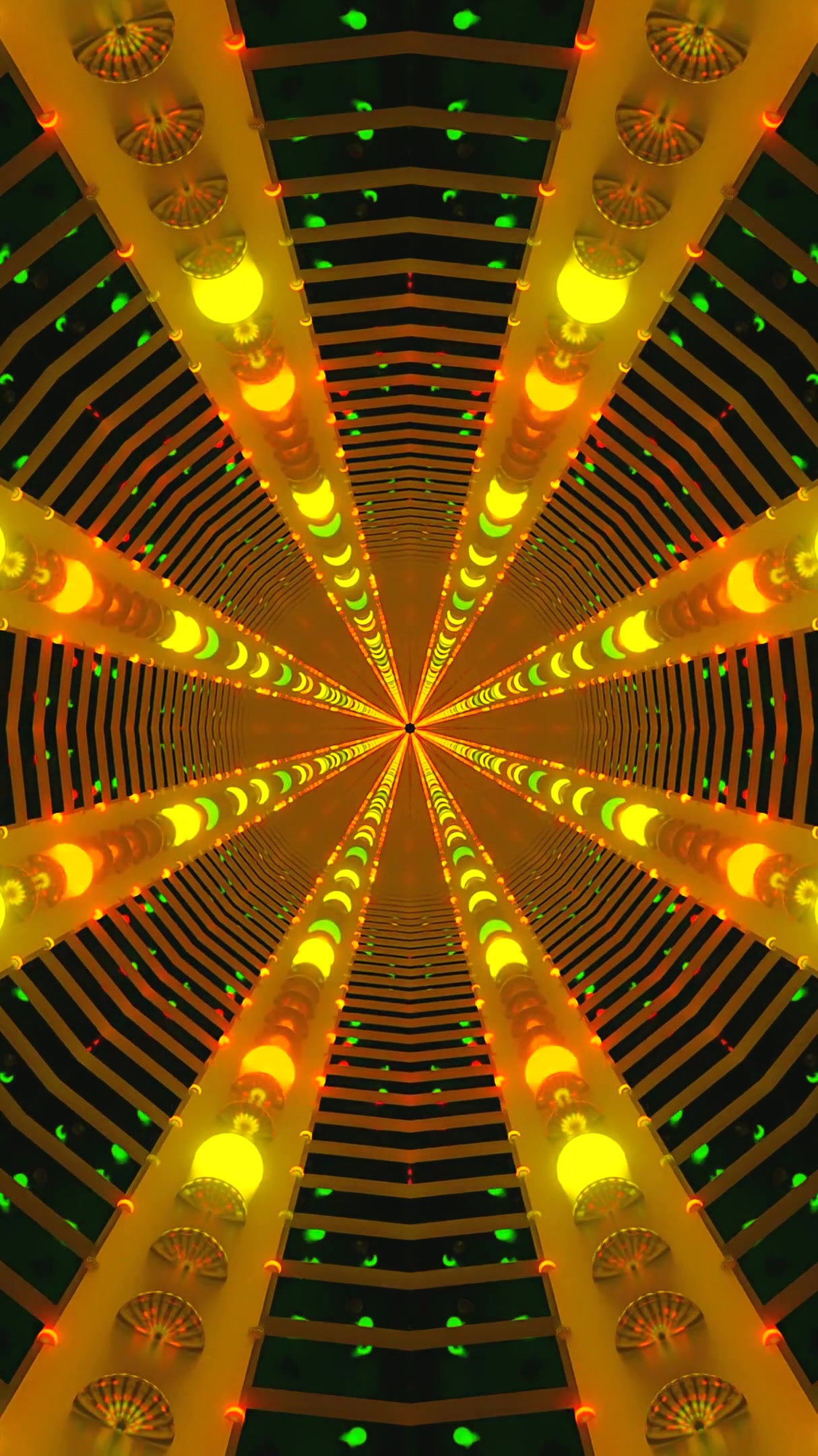 Experience a vibrant tunnel of light with seamless looping effects for visual relaxation and entertainment