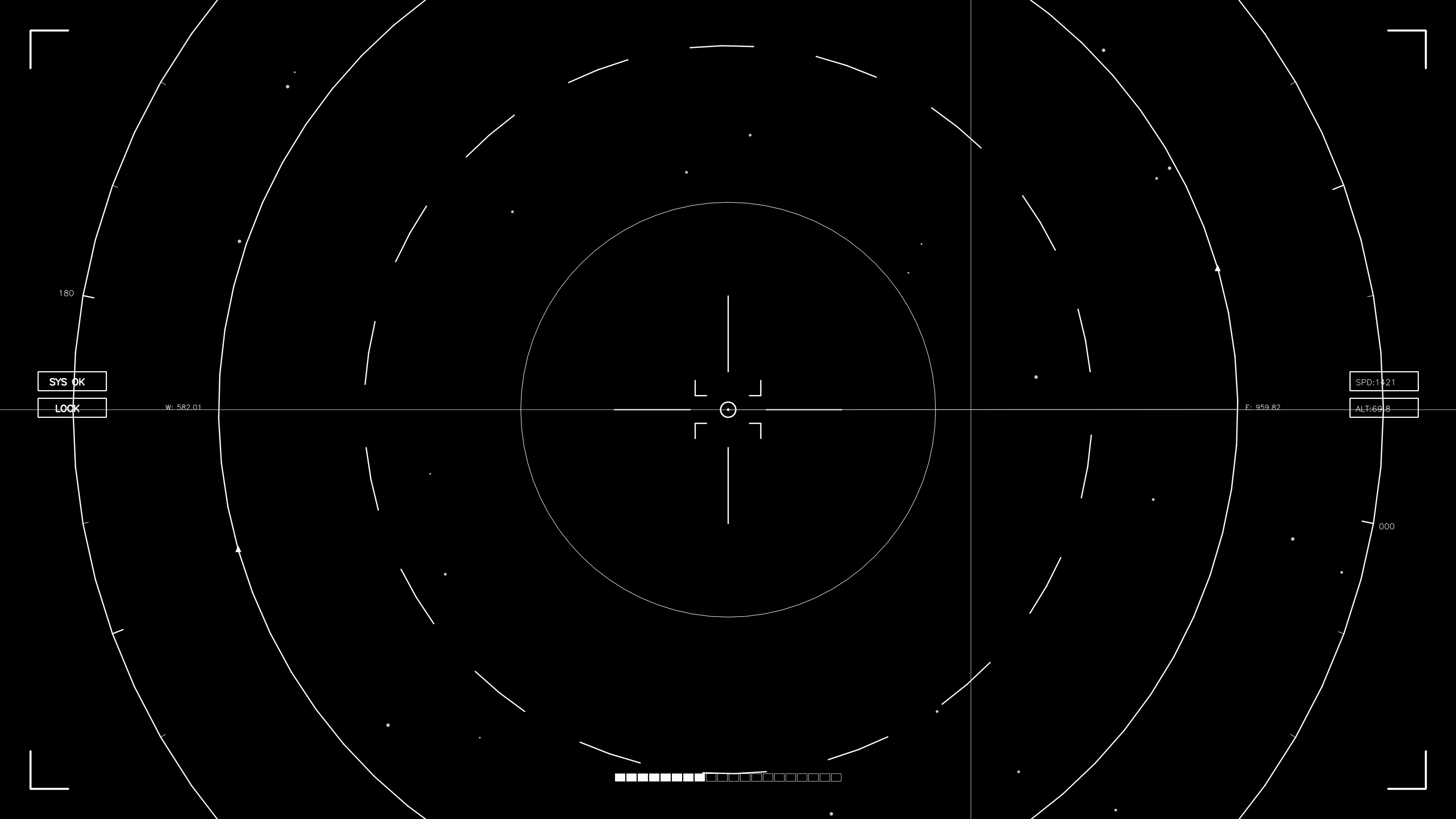 Hud elements animation for web design and sci fi video editing showing circular patterns and targeting reticles
