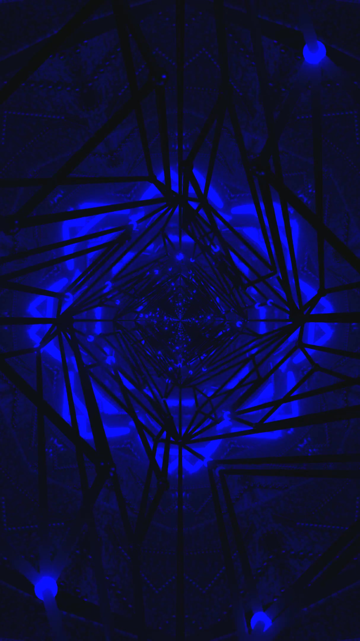 Seamless tunnel video vj loop screensaver with dynamic blue lights and intricate patterns creating a captivating visual experience