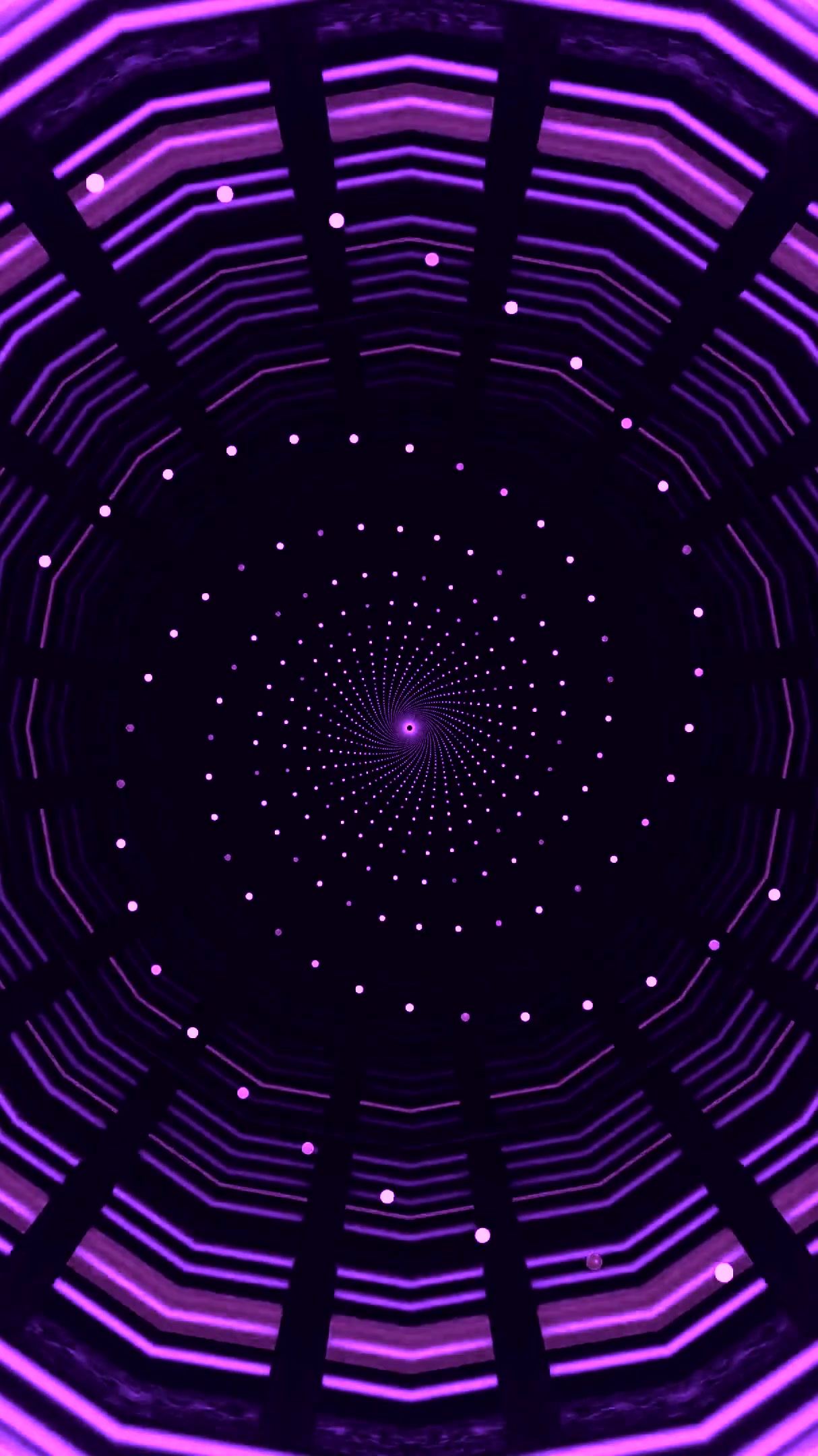 Dynamic purple tunnel video loop creating an immersive seamless visual experience for screensaver use