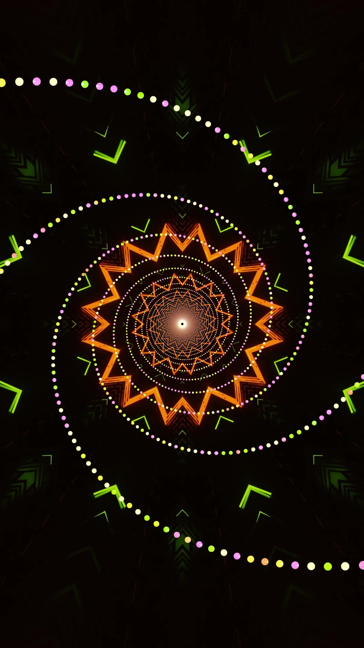 Vivid tunnel visuals looping screensaver with hypnotic patterns and colors