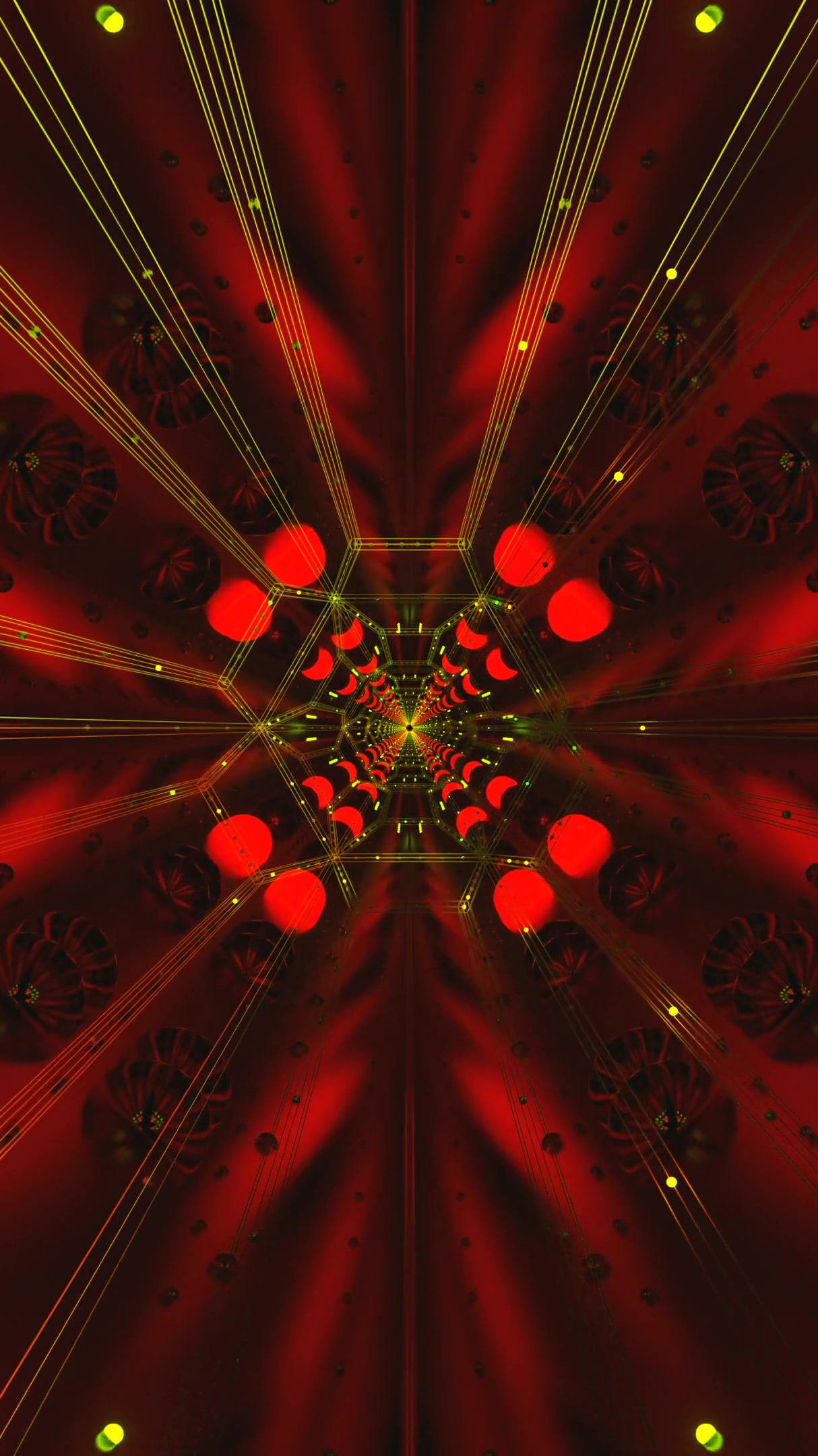 Dynamic tunnel video loop featuring vibrant colors and light patt