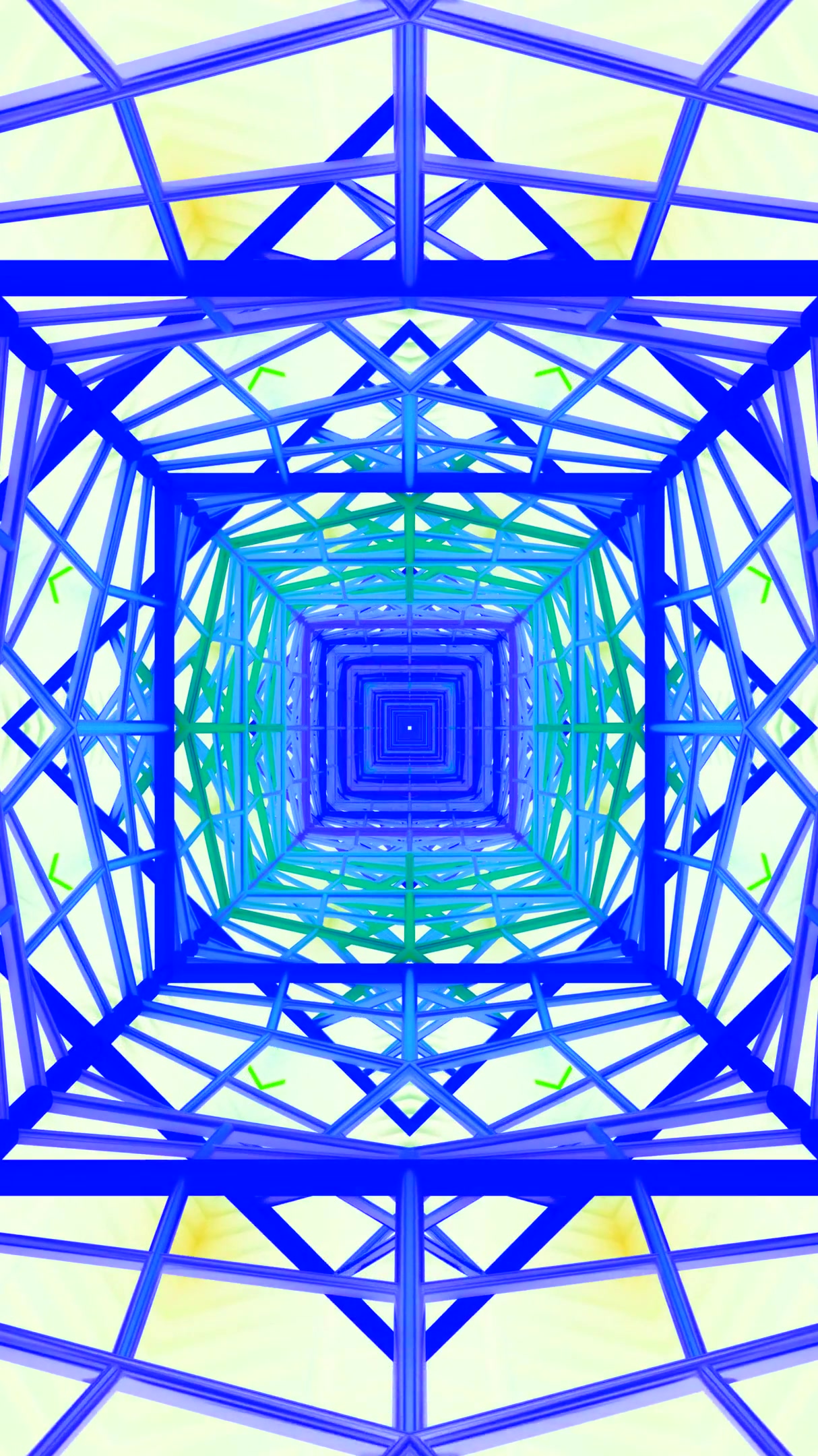 Seamless tunnel video display loop with vivid geometric patterns