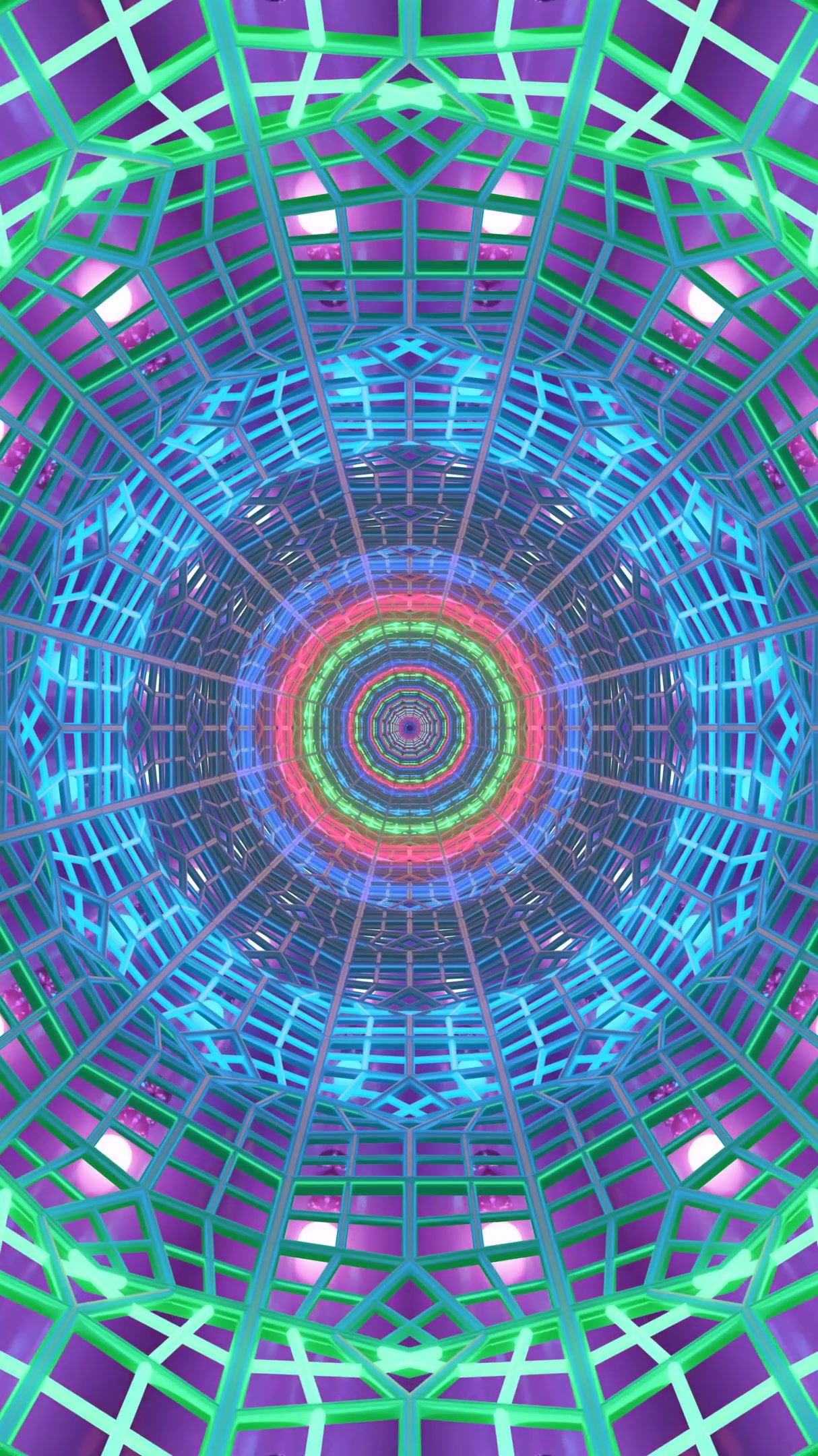 Tunnel video visual loop showcasing colorful patterns in a seamless and captivating animation for relaxation and artistic enjoyment
