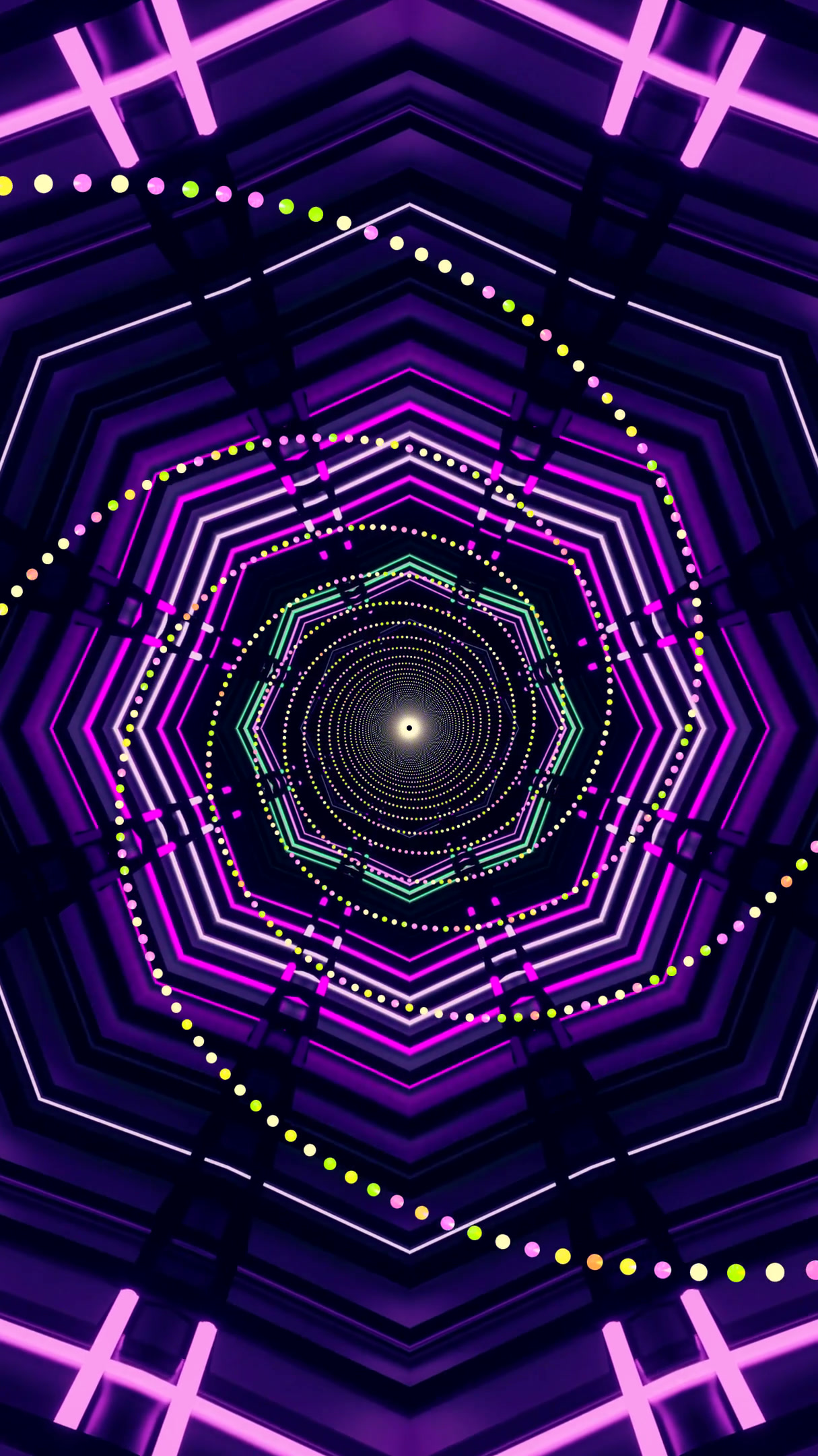 Colorful tunnel video loop creates immersive visual experience wi