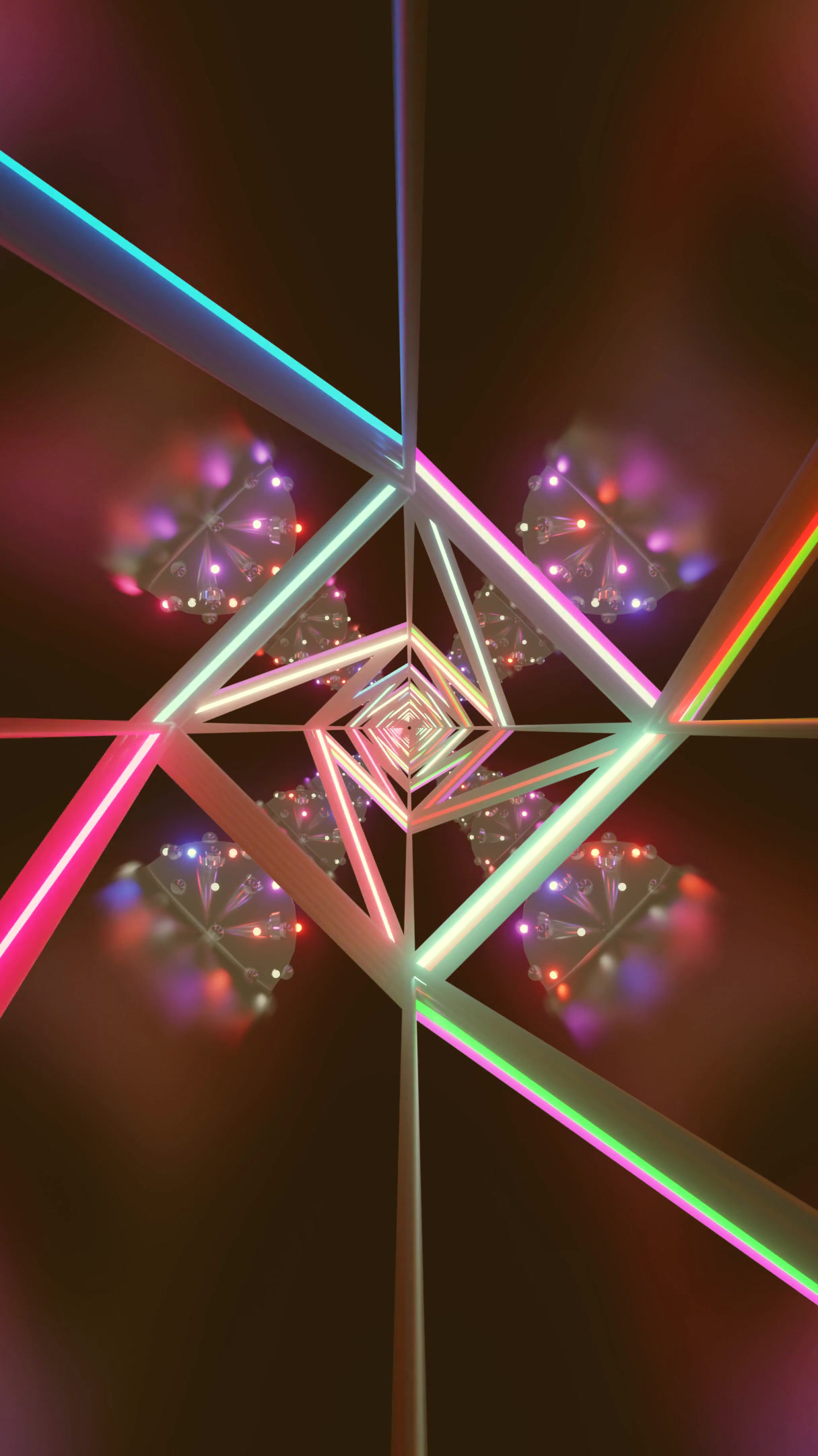 Colorful tunnel video loop with vibrant lights and seamless motio