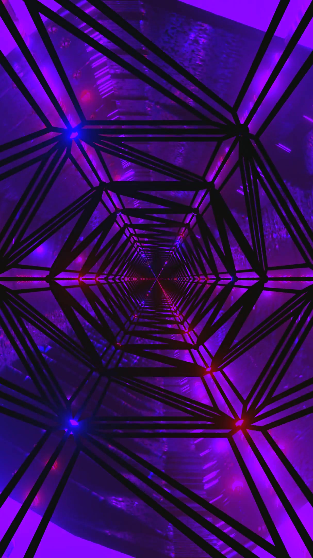 Tunnel video vj loop screensaver shows vibrant patterns in a seam