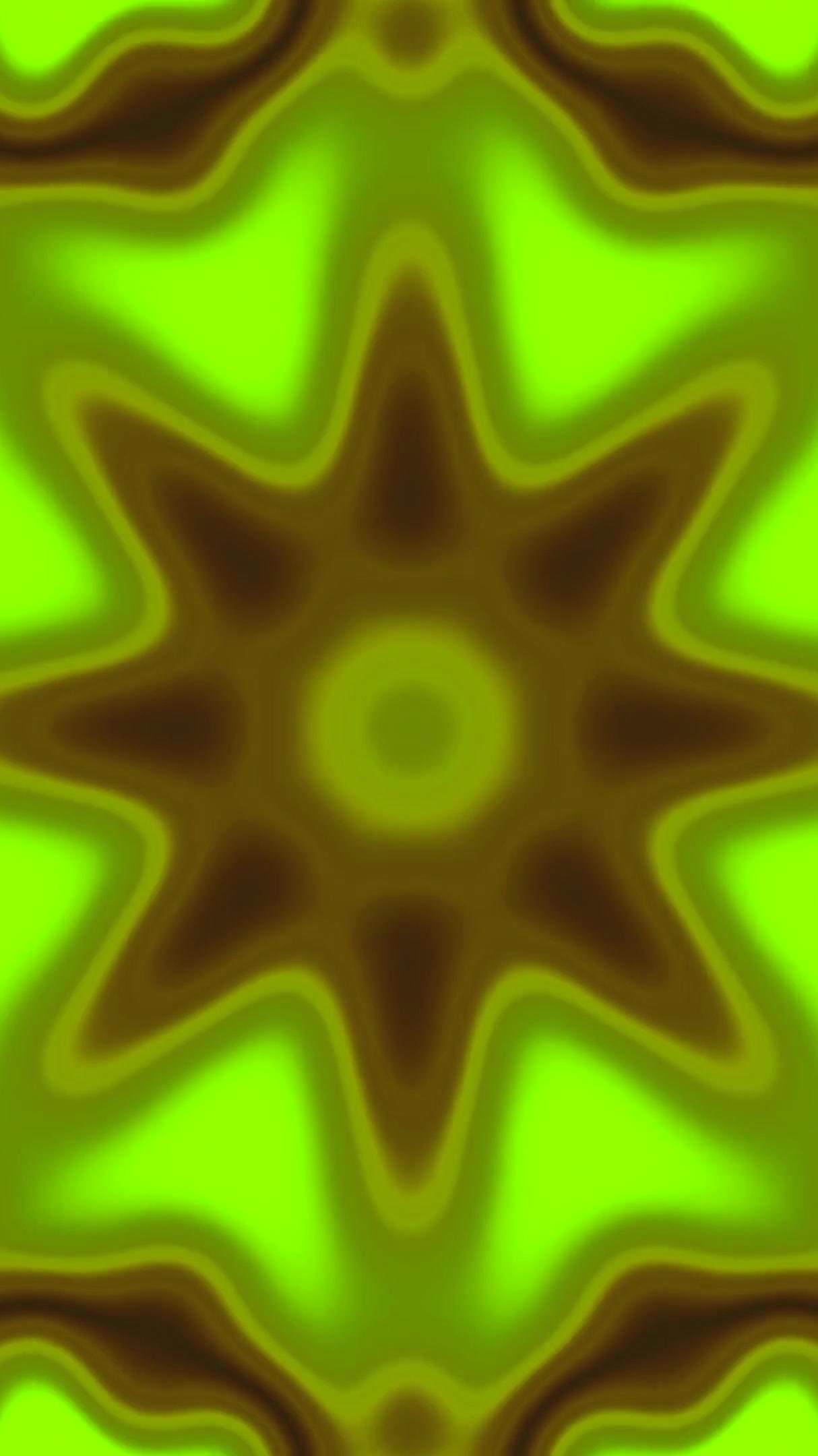 Seamless green tunnel loop with vibrant shapes and patterns for visual stimulation and relaxation