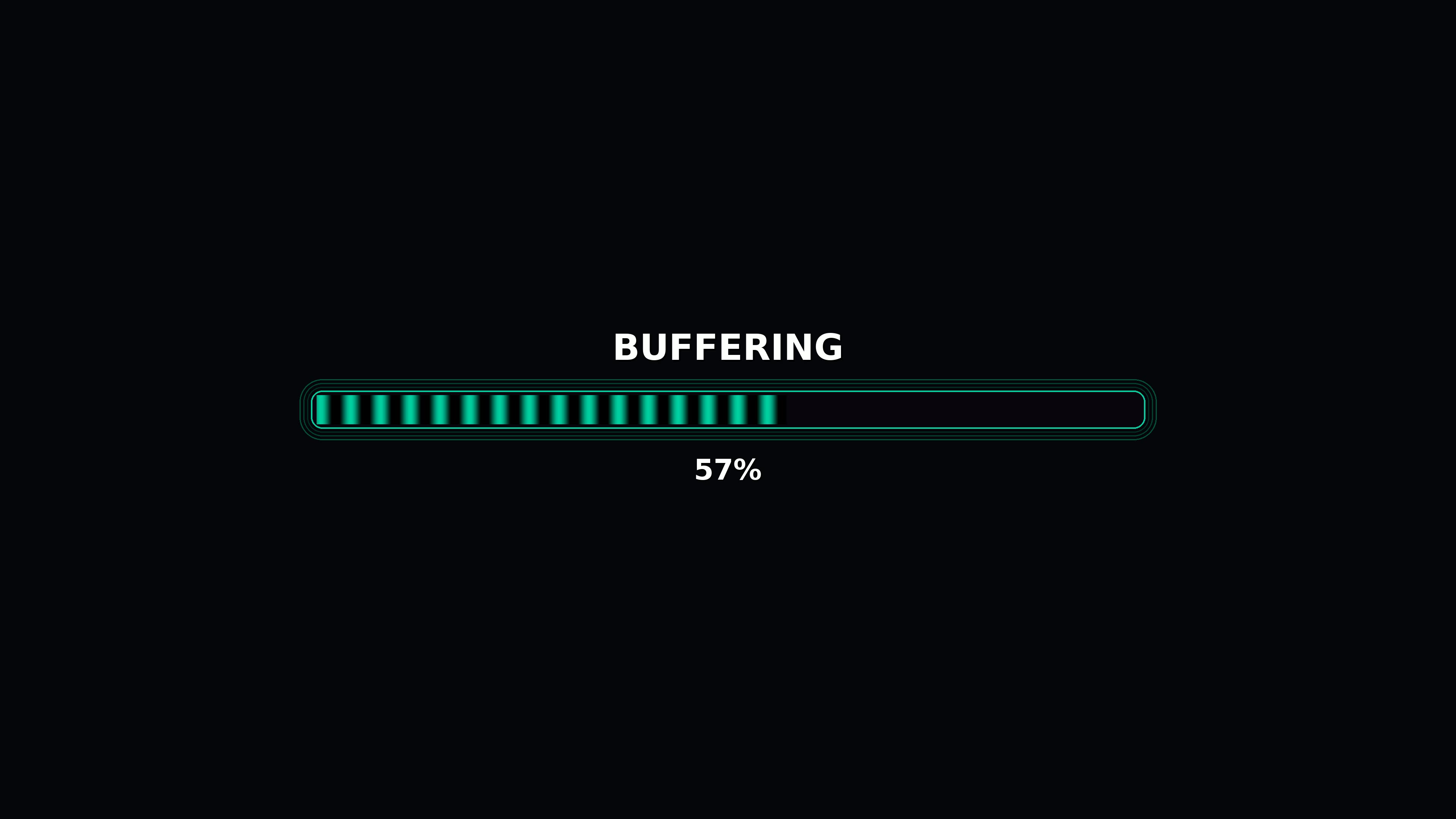 Progress bar shows animation reaching completion for video playback, indicating buffering status at full capacity