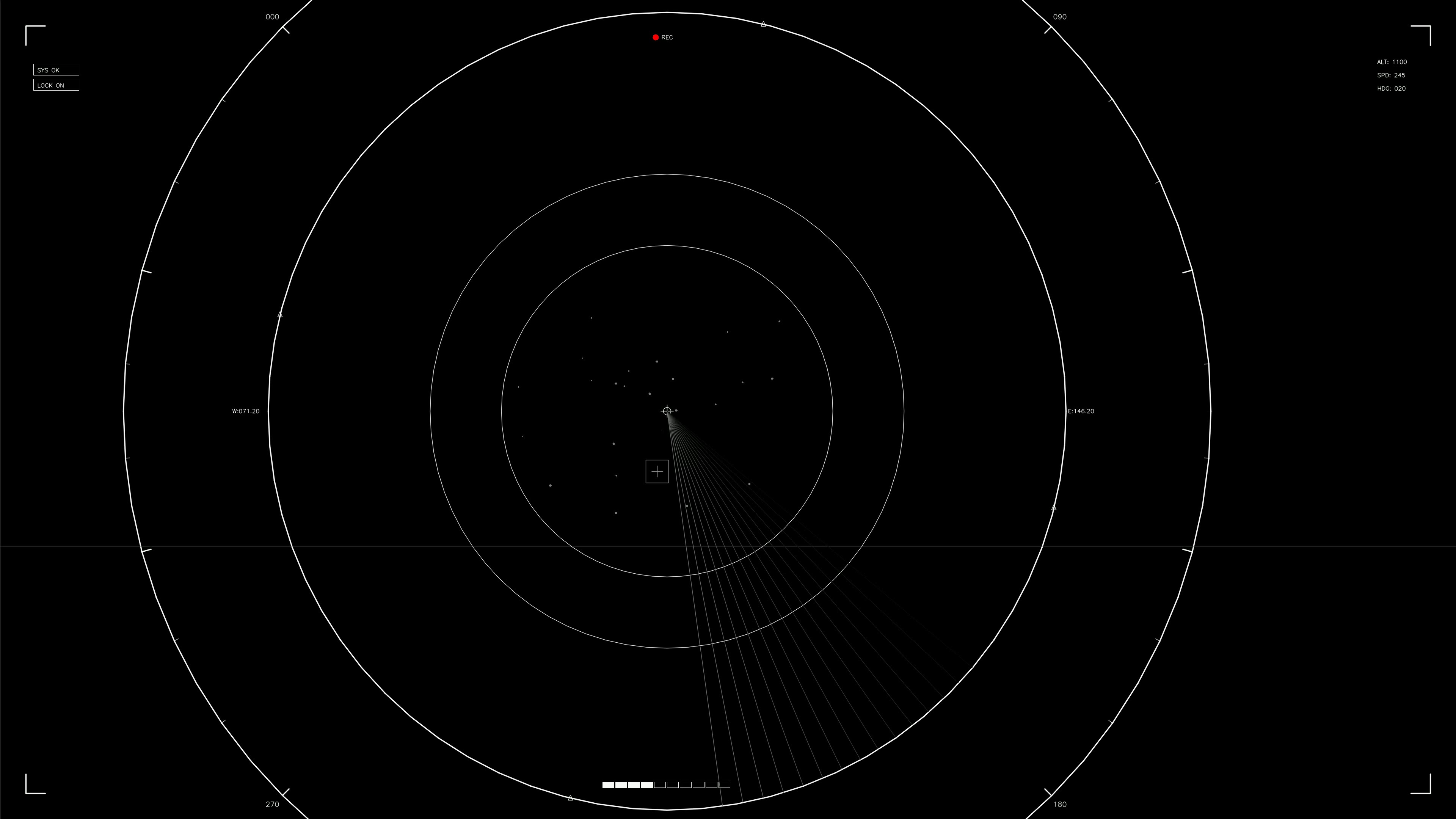 Hud elements animation for web designer and sci fi video cutter in a digital space setting with circular patterns