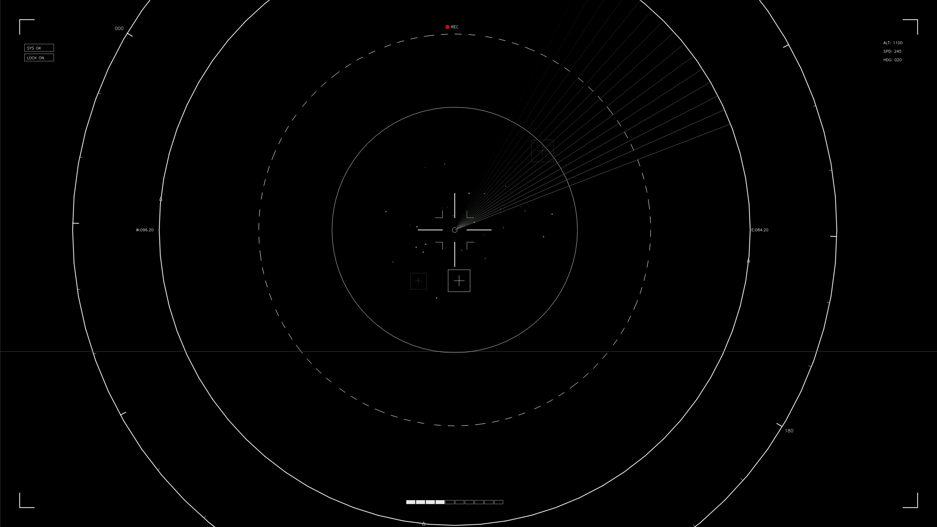 Hud elements for web designer and sci-fi video editing with animated lines and circles displaying data on screen