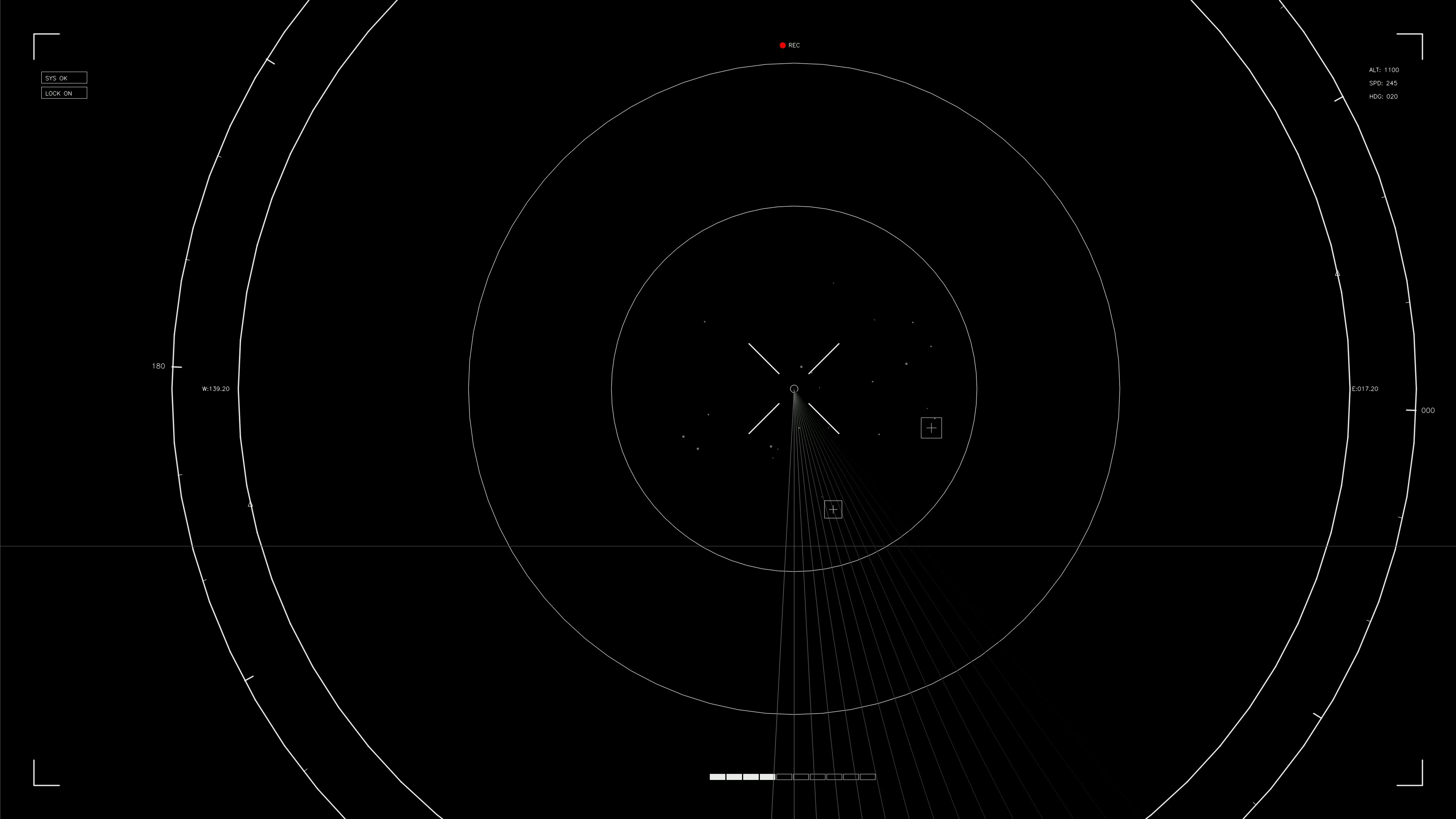 Hud elements animation designed for web design and sci-fi video editing featuring circles and lines on a black background