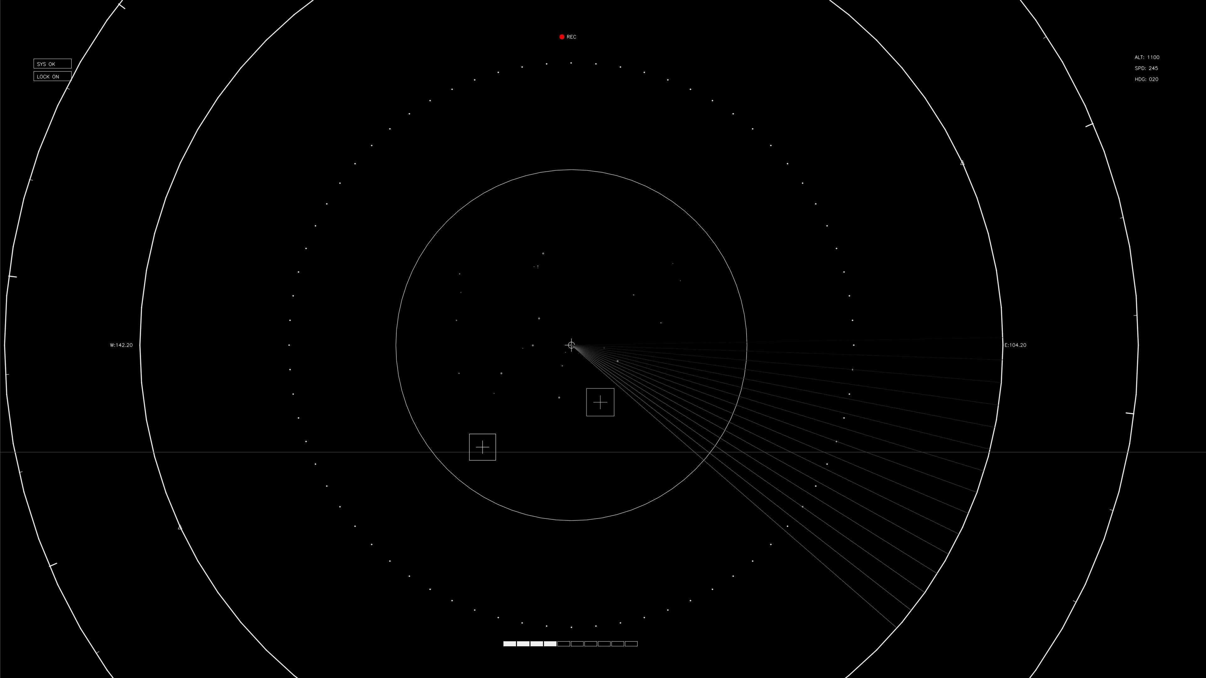 Display of hud elements animation designed for web designers and sci-fi video editors showing data and tracking points