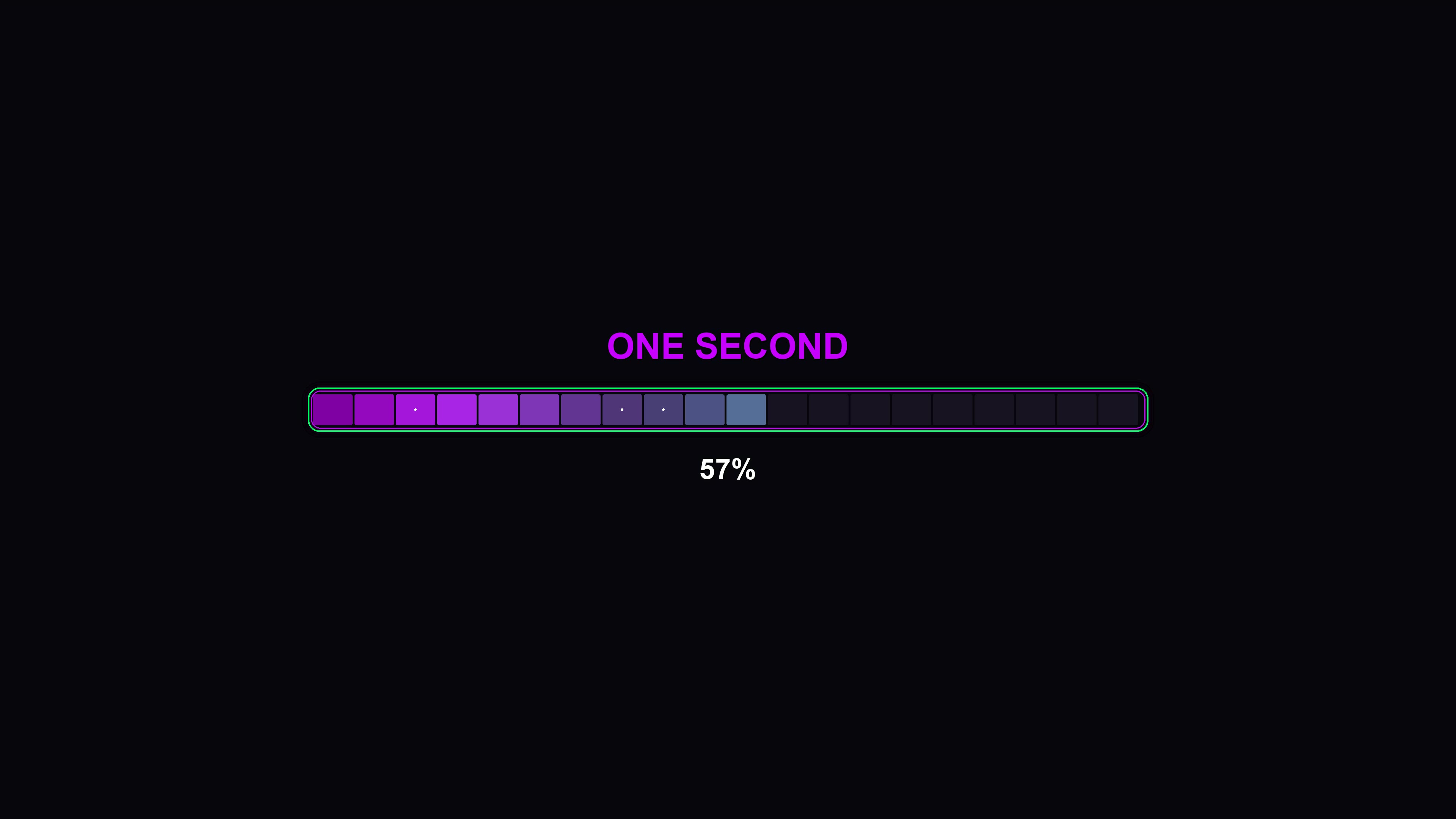 Stylish modern progressbar animation that shows vibrant colors changing over time in a digital display