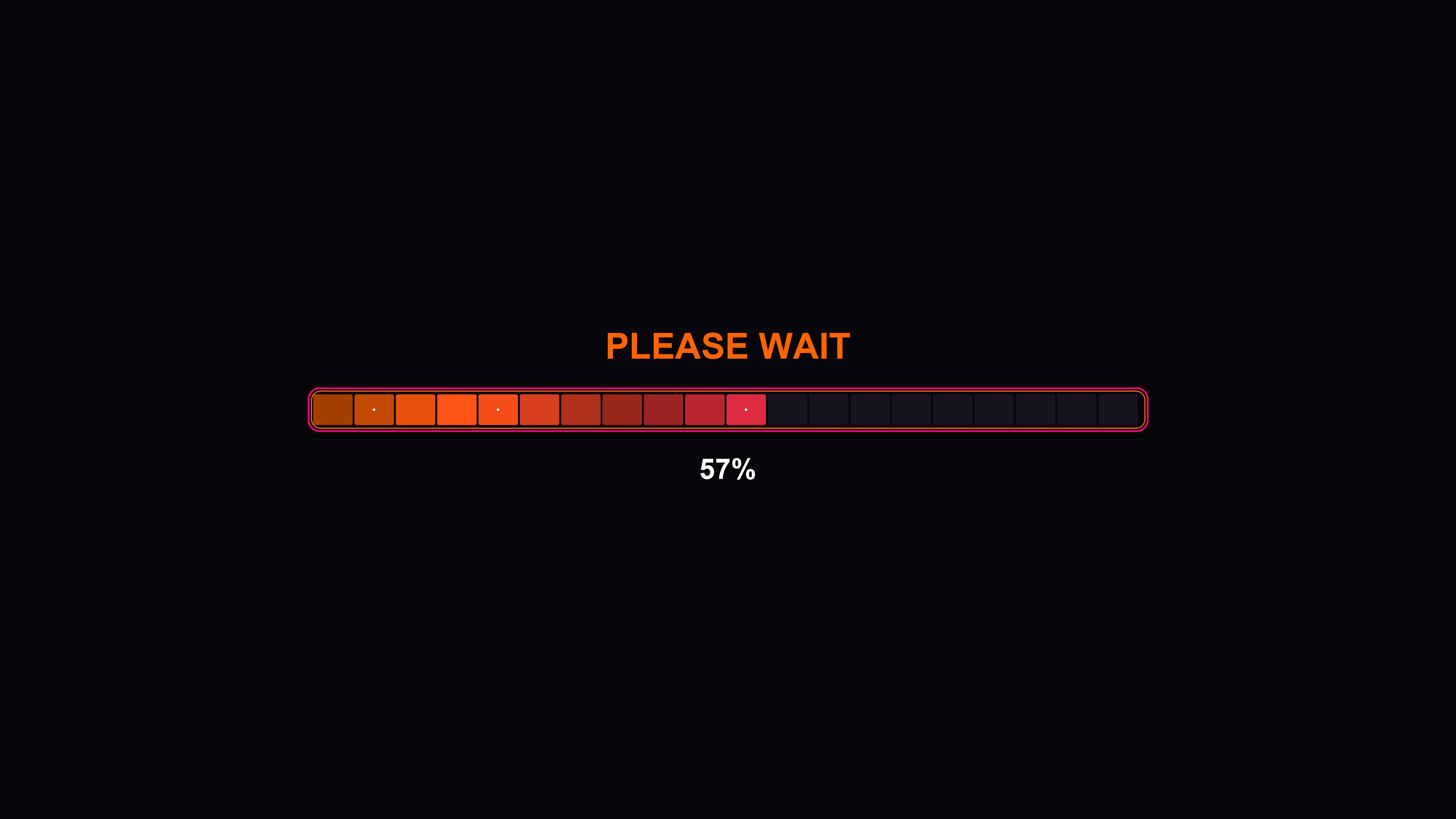 Stylish modern progressbar animation with vibrant colors showing loading status on a dark background