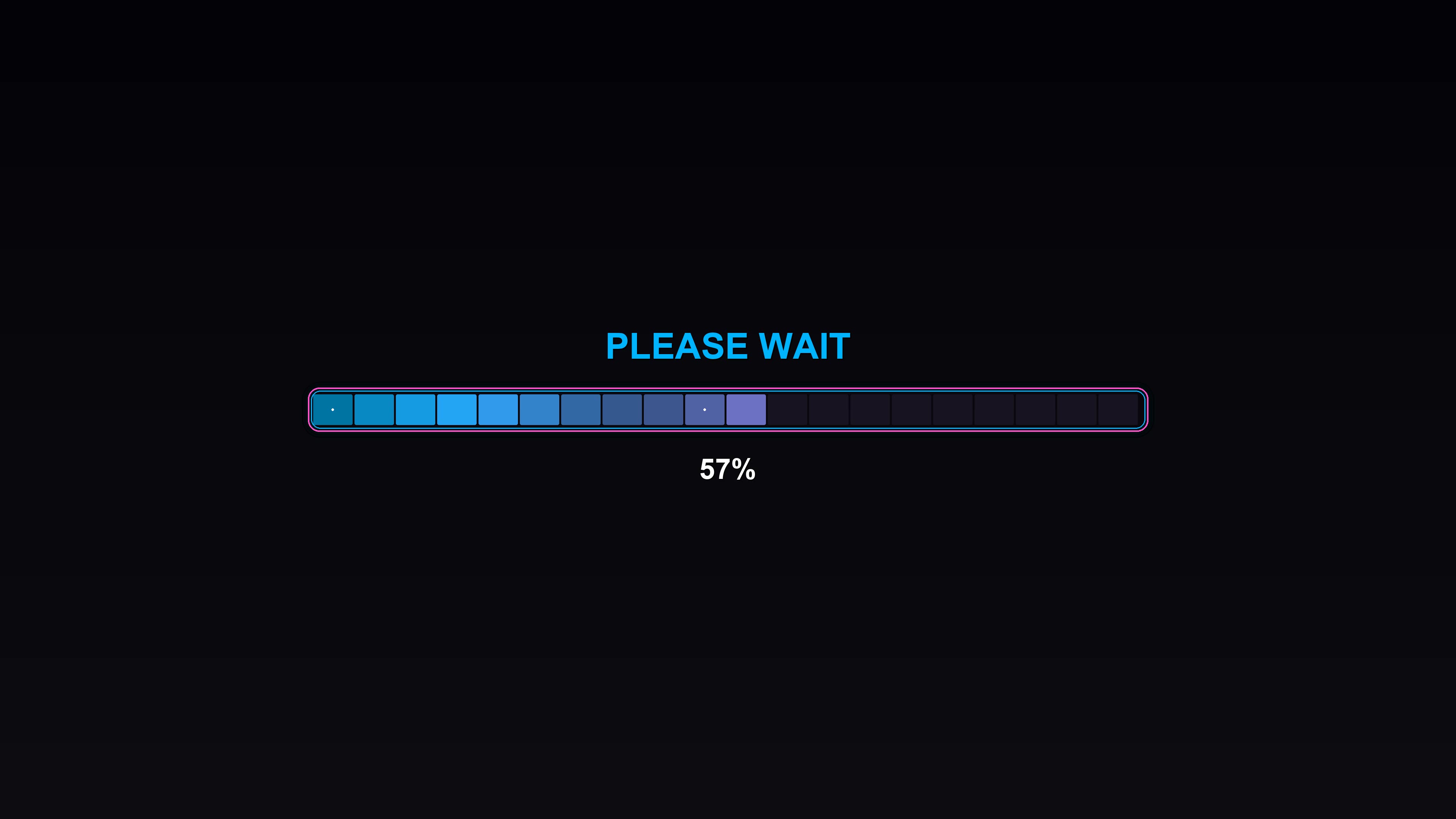 Progress bar animation that shows colorful and smooth loading effects while displaying a waiting message on the screen for digital tasks