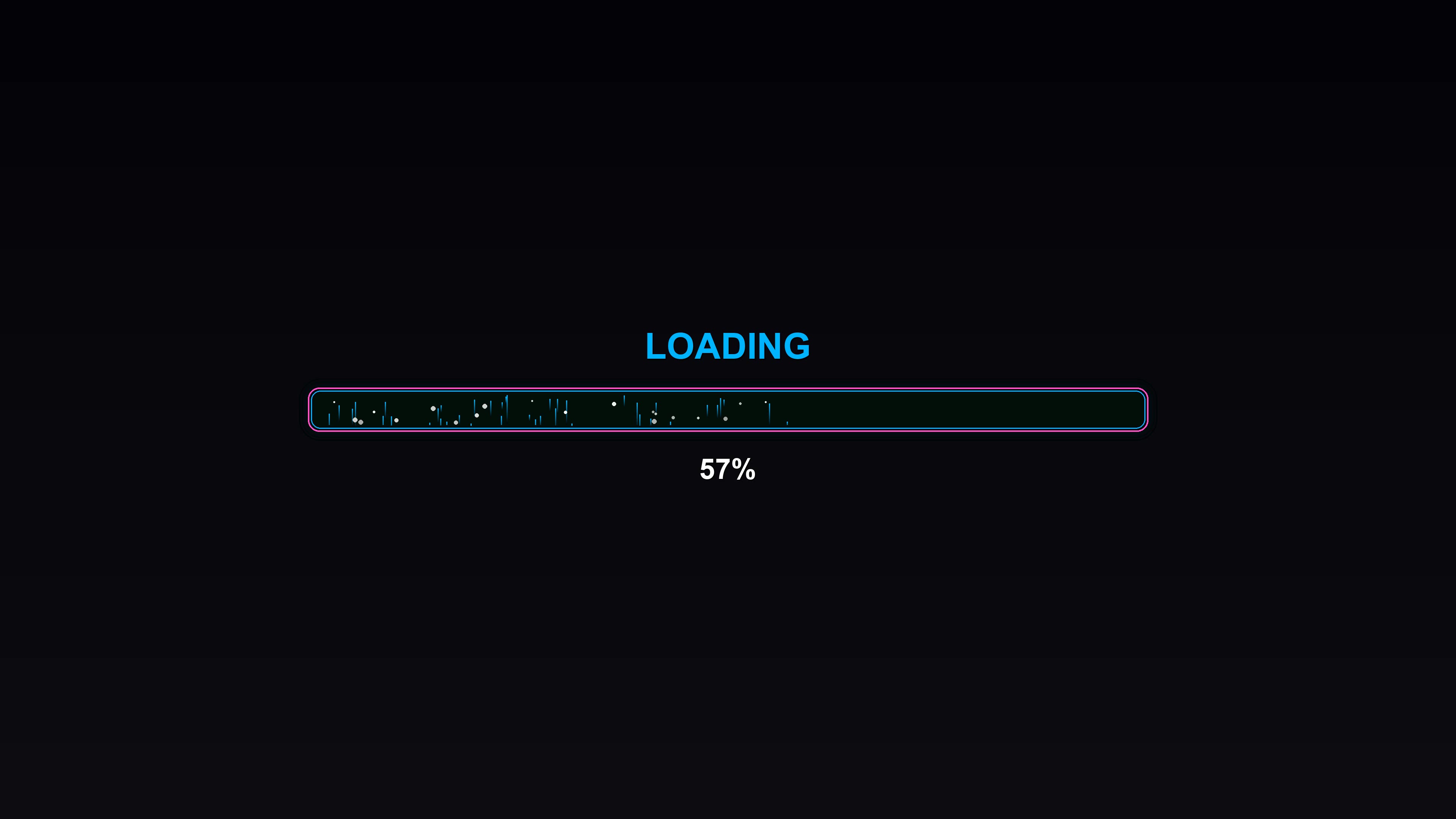 Modern progressbar animation uses vibrant colors to show loading process and indicates completion at one hundred percent