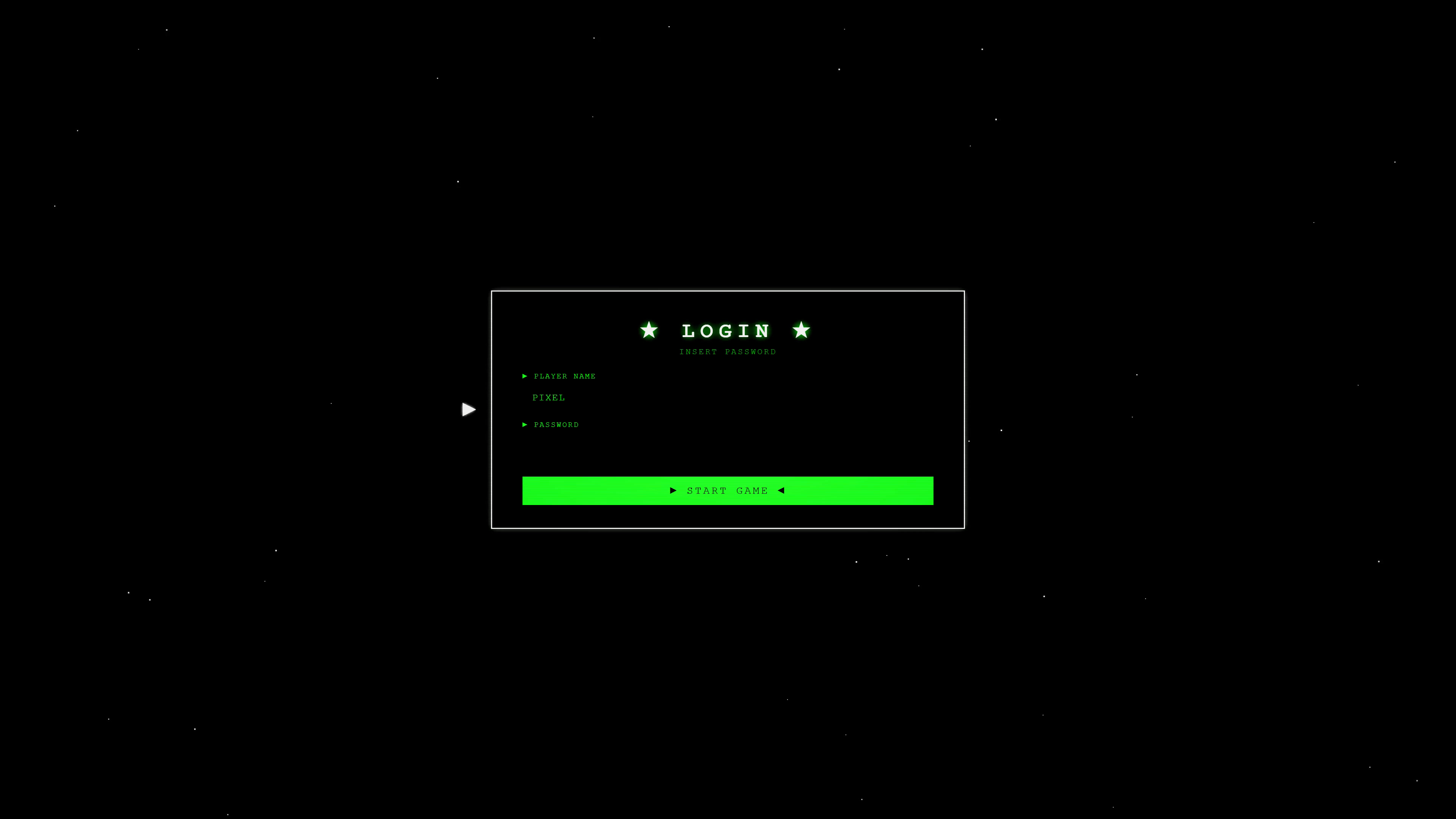 Admin computer login screen animation showing hacking process occurring on a dark background with a green theme