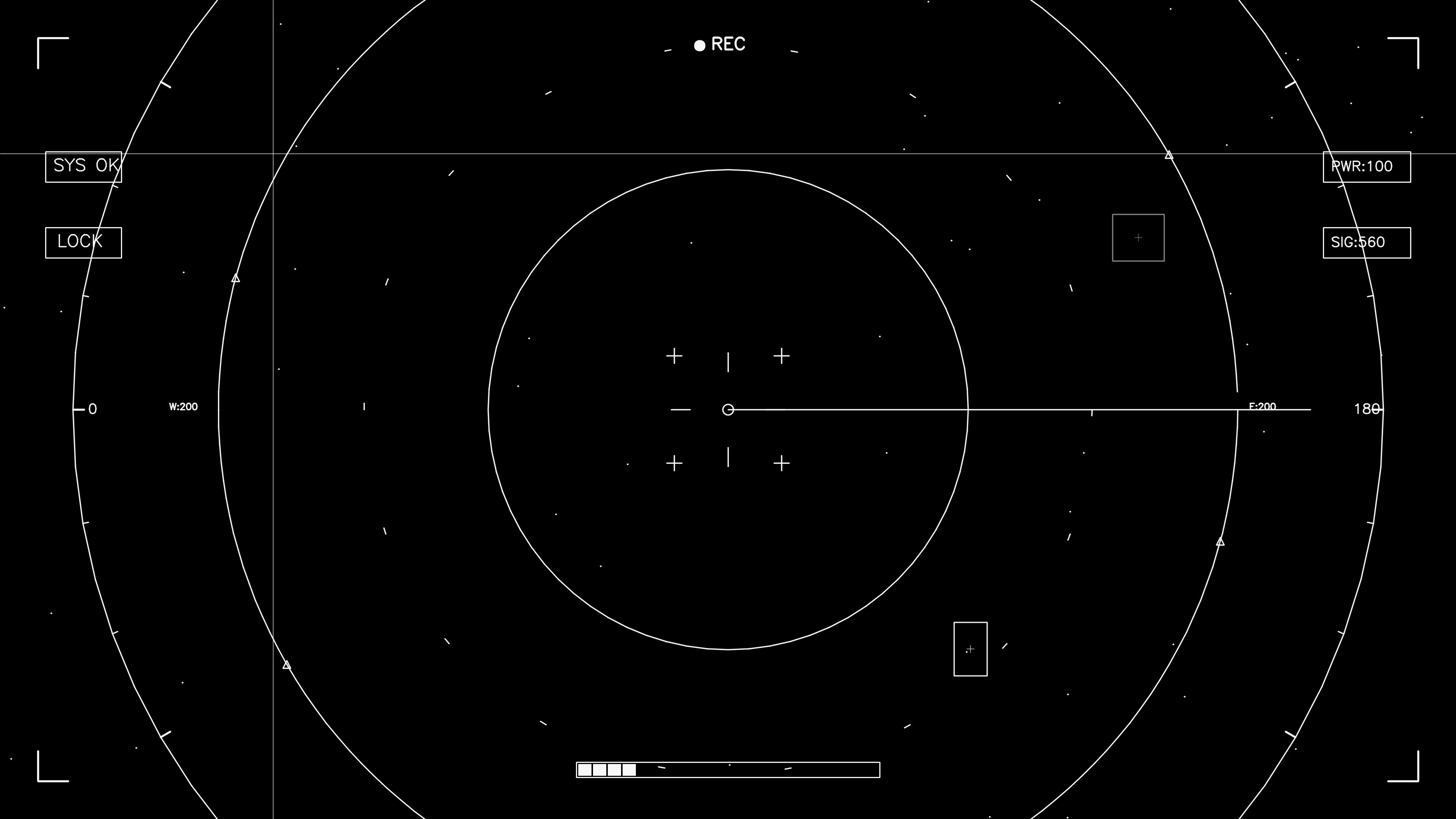 Animation of hud elements for web designers and sci-fi video editors showcasing recording interface and settings
