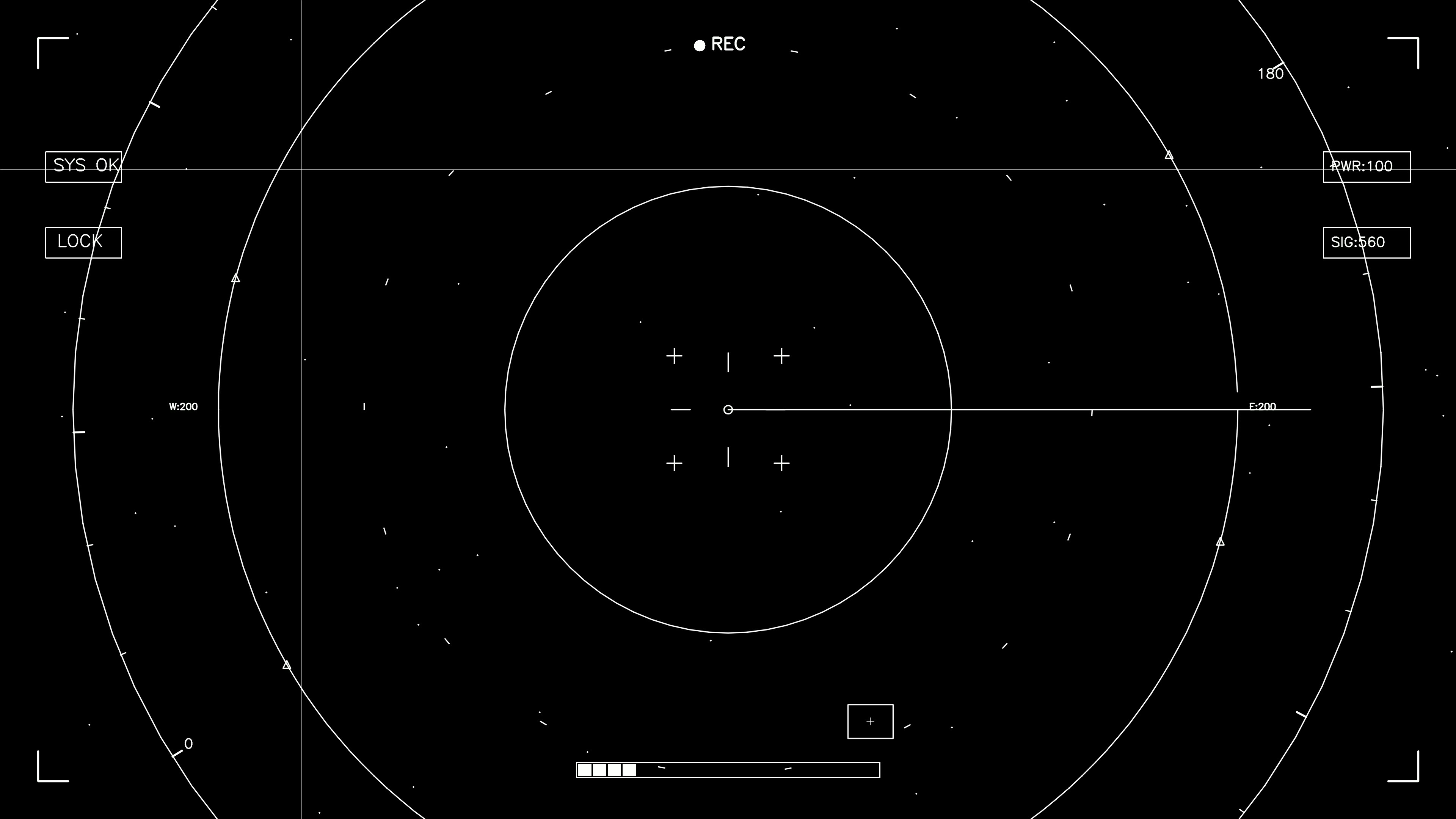 Hud elements animation for web design and sci-fi video editing projects with recording indicators and system status