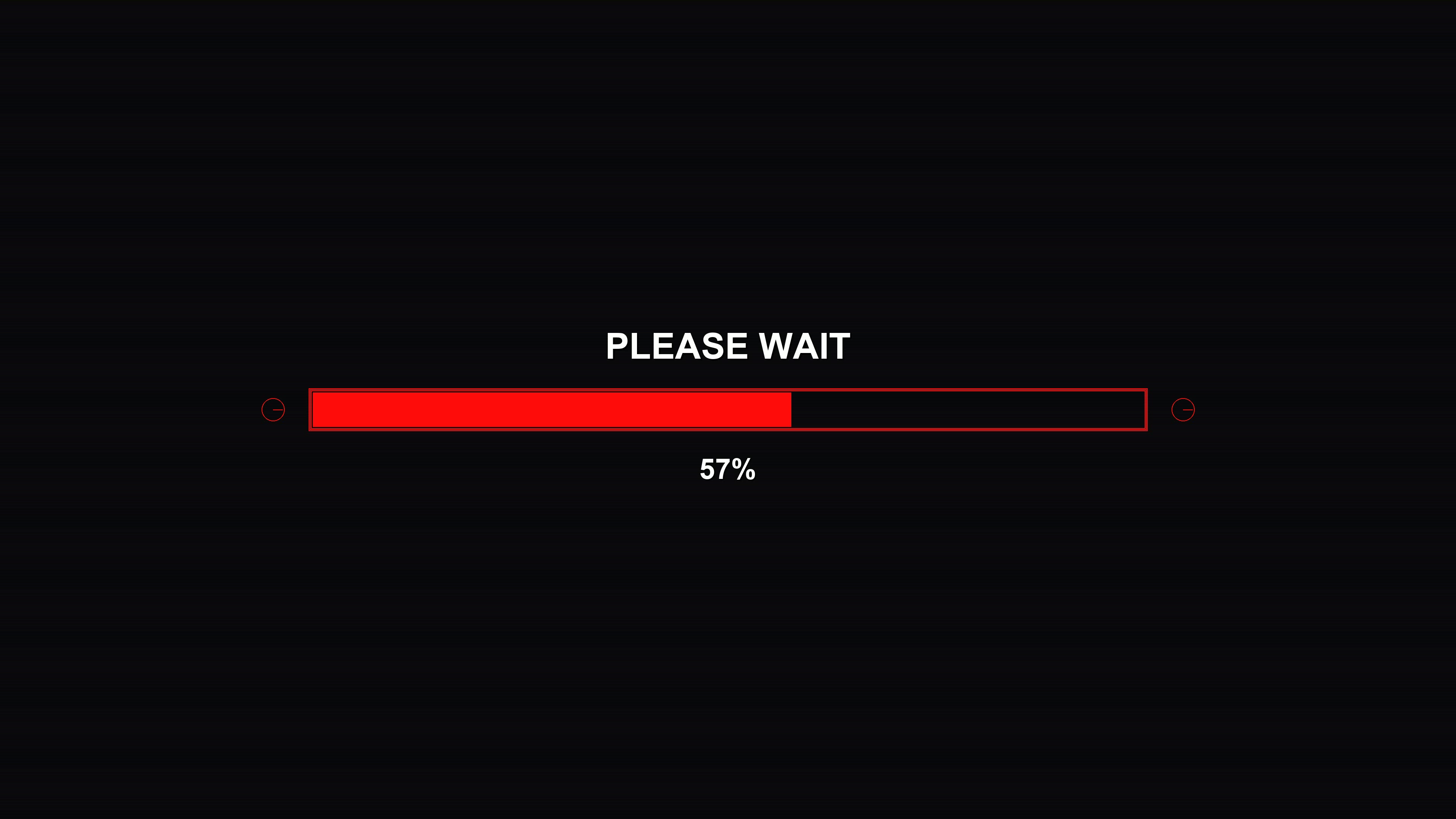 Progress bar animation for science fiction settings showing loading status with text on dark background