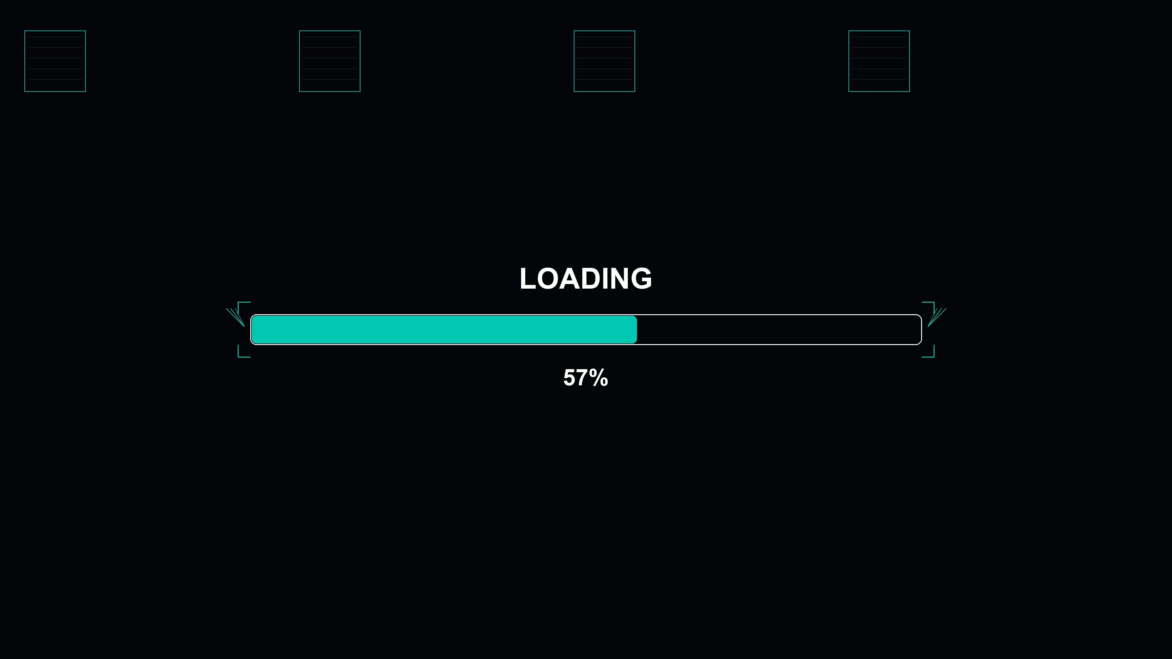 Loading bar animation for science fiction interface displays progress in digital settings