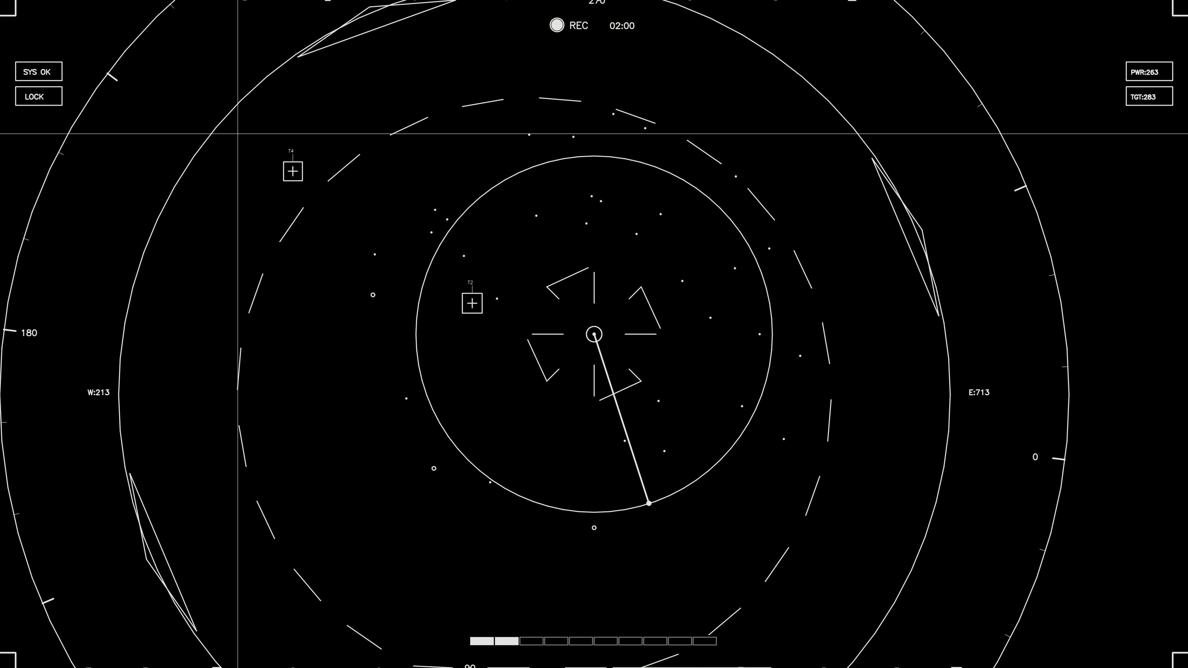 Animation of hud elements for web design and sci-fi video editing in a digital workspace setting