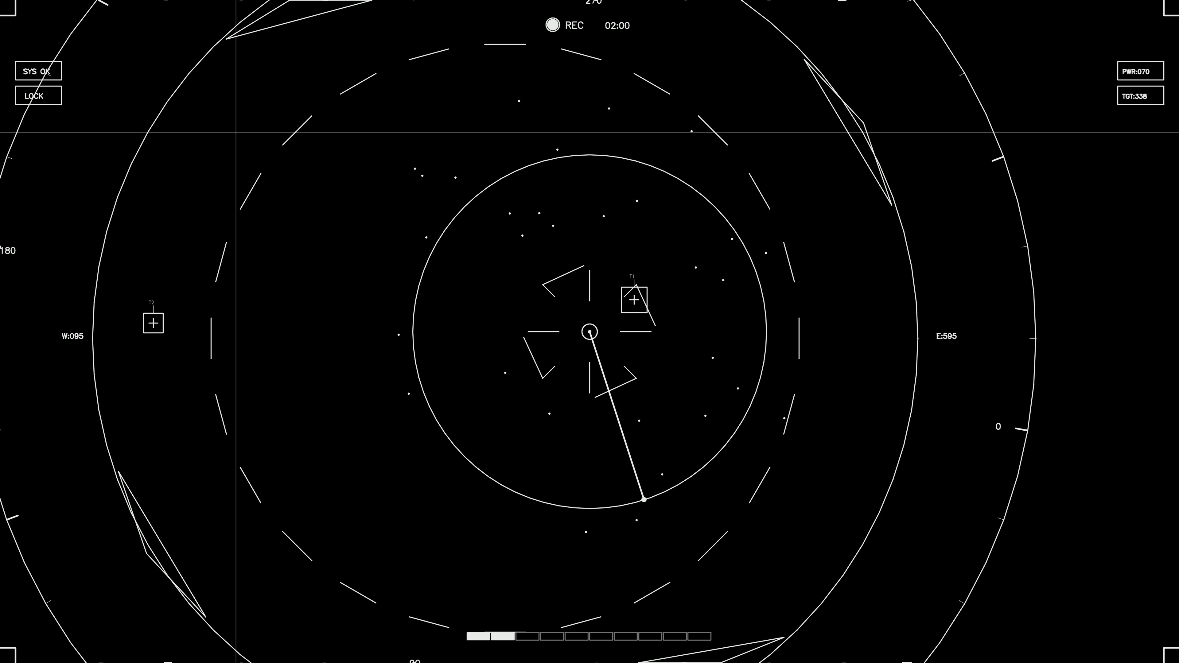 Animation of hud elements for web design and sci-fi video editing in a dark setting