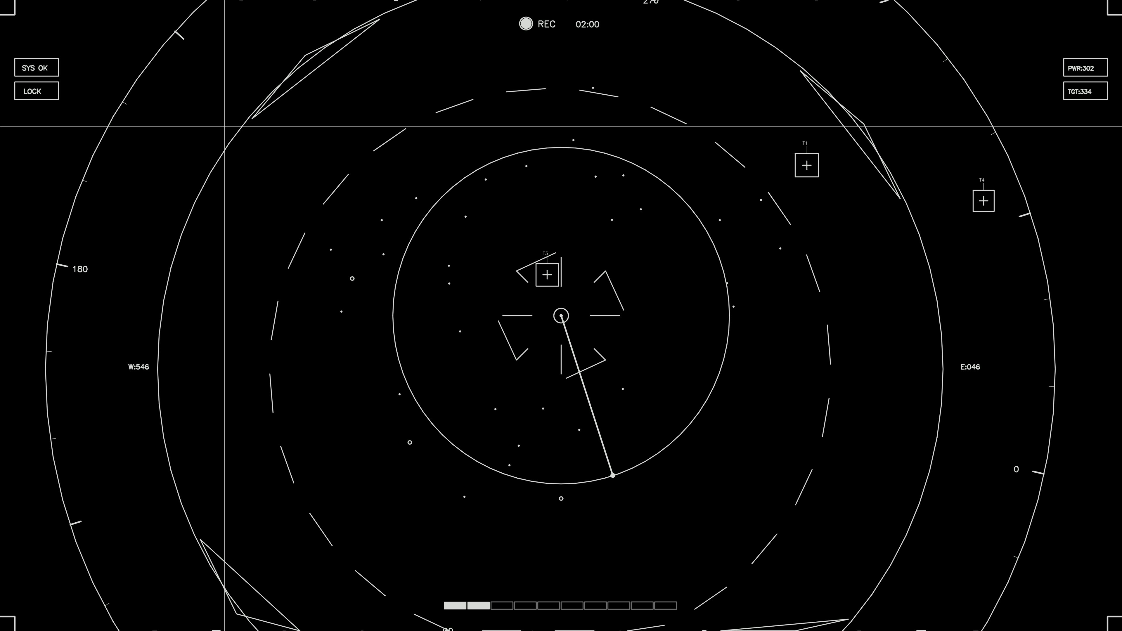 Display of hud elements in a sci-fi setting for web designers and video editors during an animated sequence
