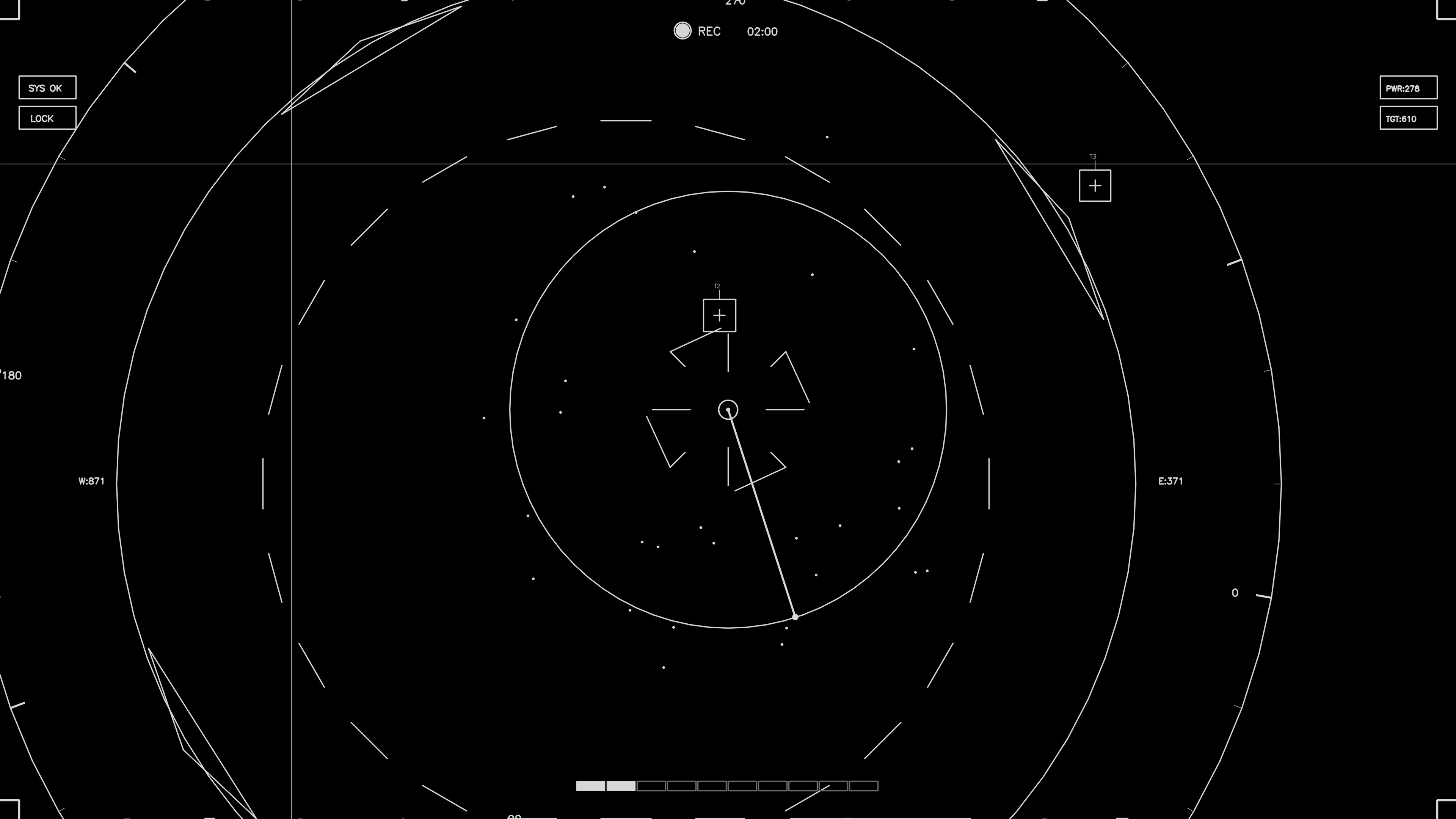 Hud elements animation for web designer and sci-fi video cutter that displays interface during editing process and design tasks