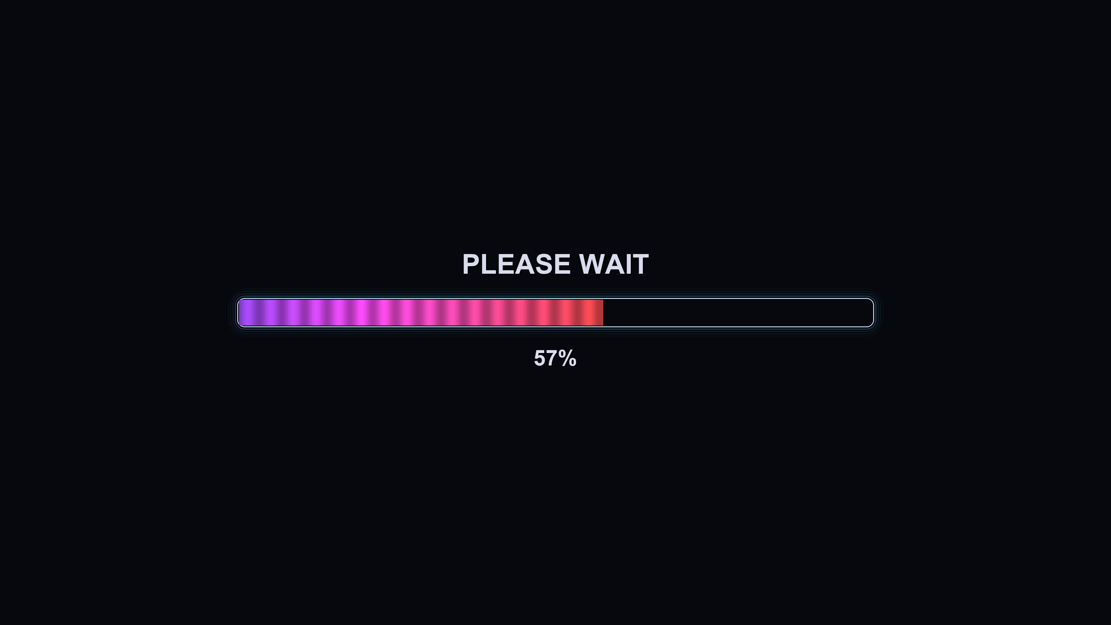 Progress bar animation showing loading status with top completion percentage in a digital environment