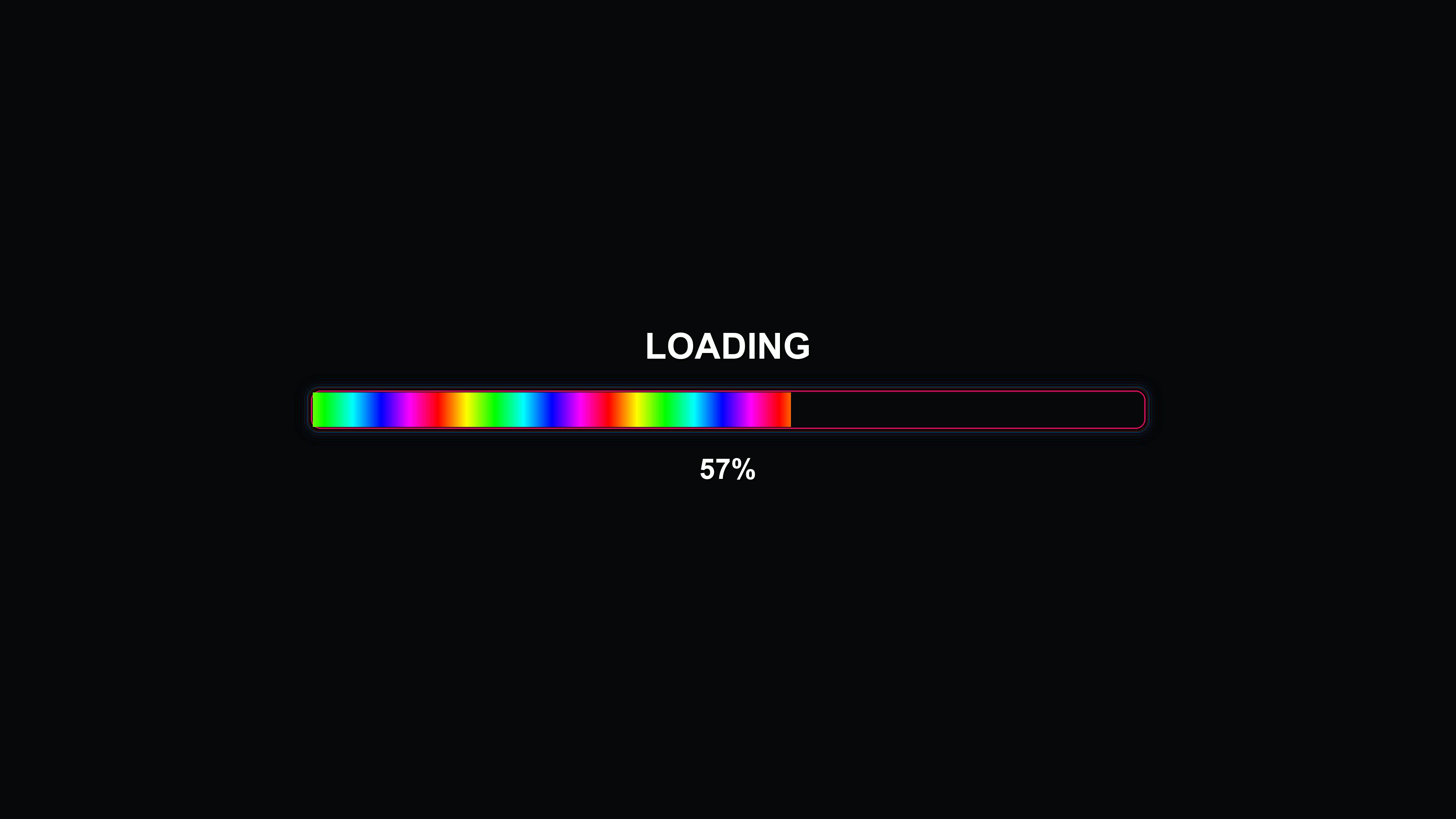 Stylish modern progress bar animation with vibrant colors showcasing loading status on a dark background