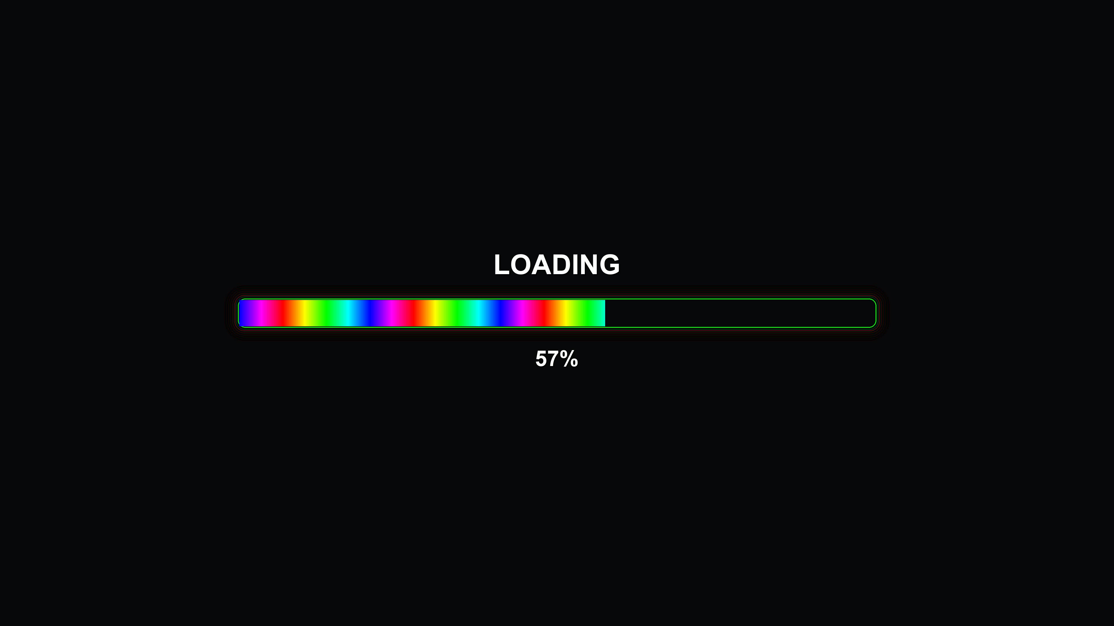 Stylish modern progressbar animation with vibrant colors displayed on a black background for loading sequences