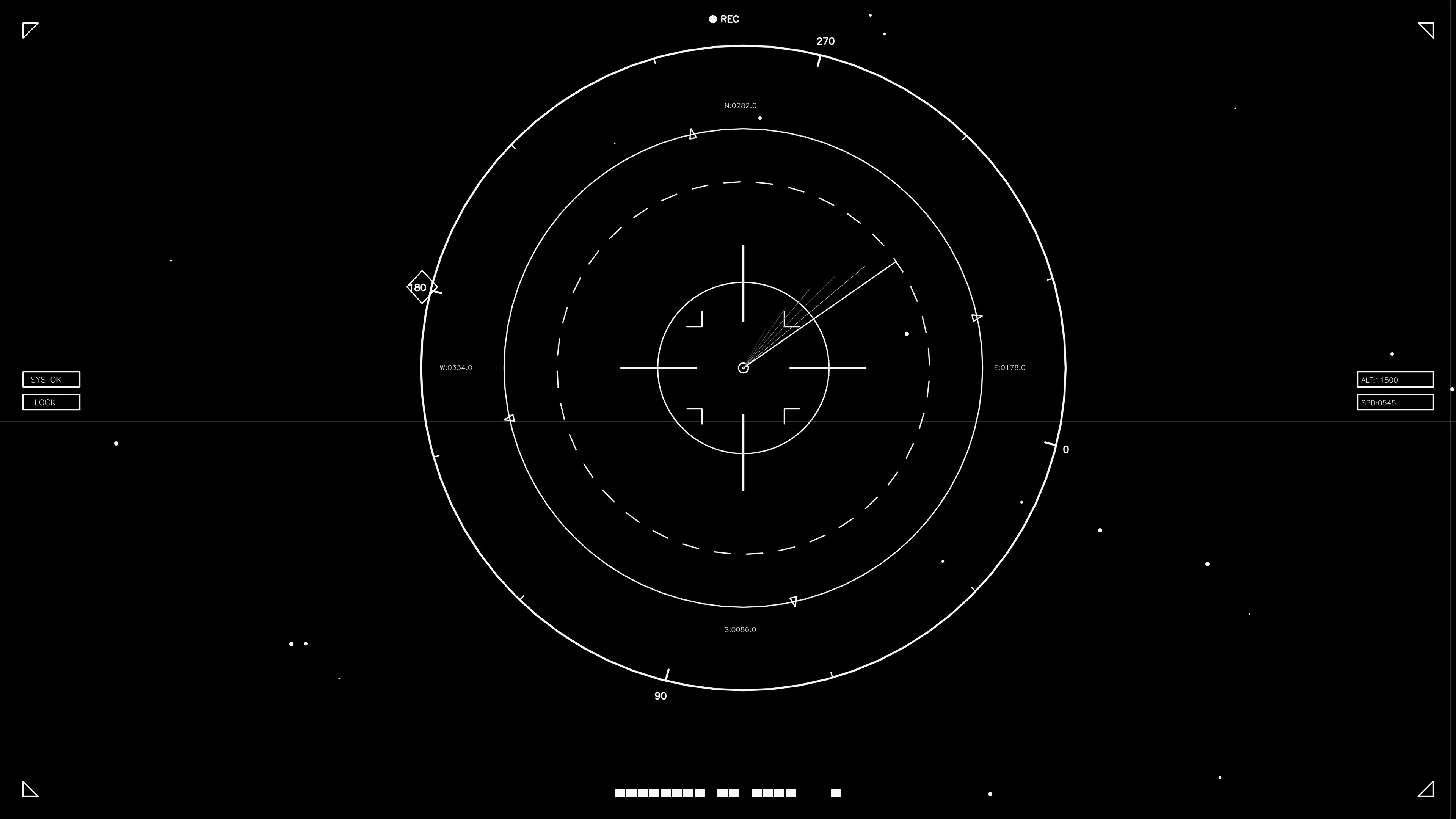 Hud elements animation for web designers and sci-fi video editors with circular radar display and dynamic graphics