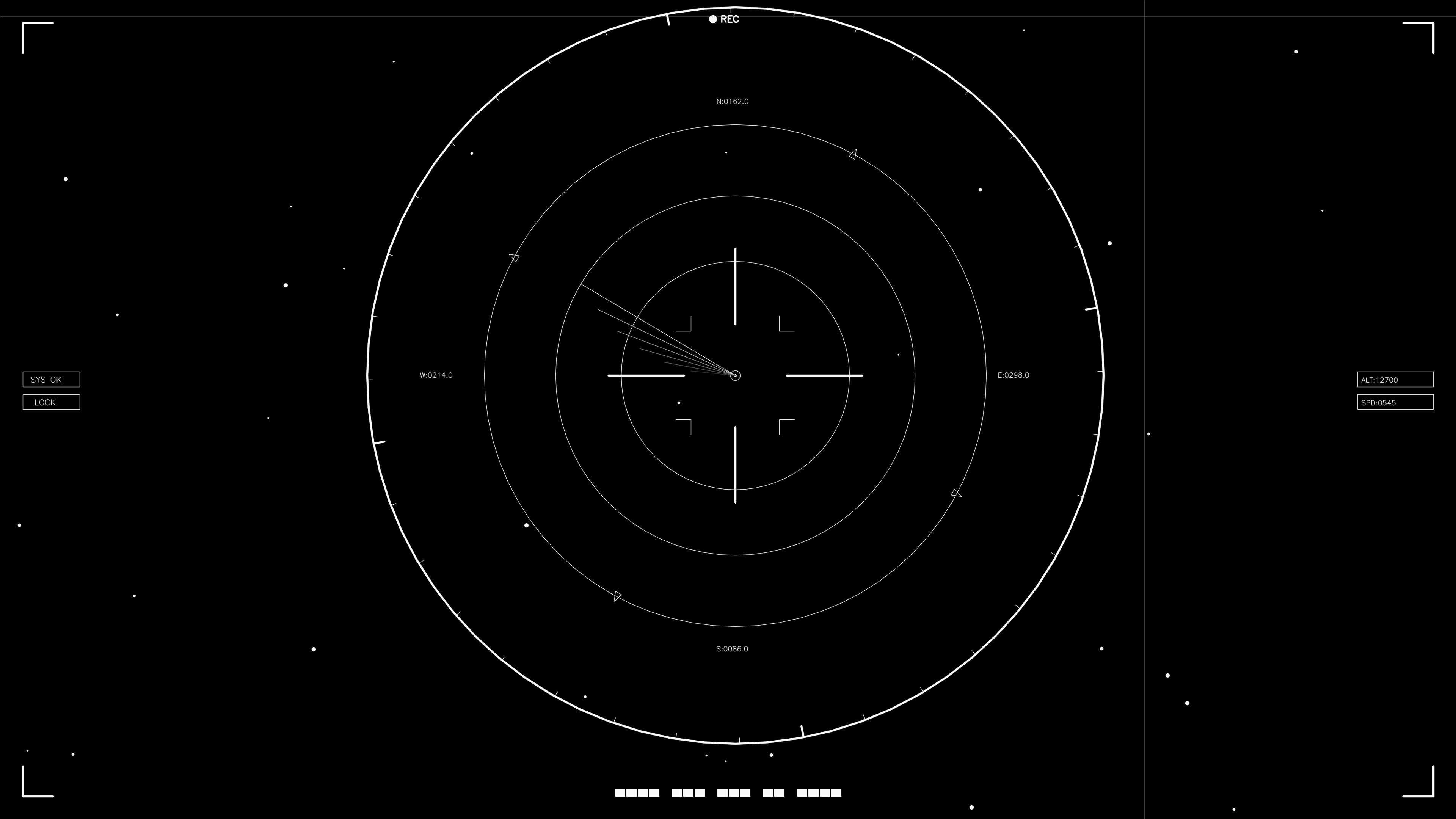 Animation of hud elements suitable for web designers and sci-fi video cutters with radar interface in a dark background