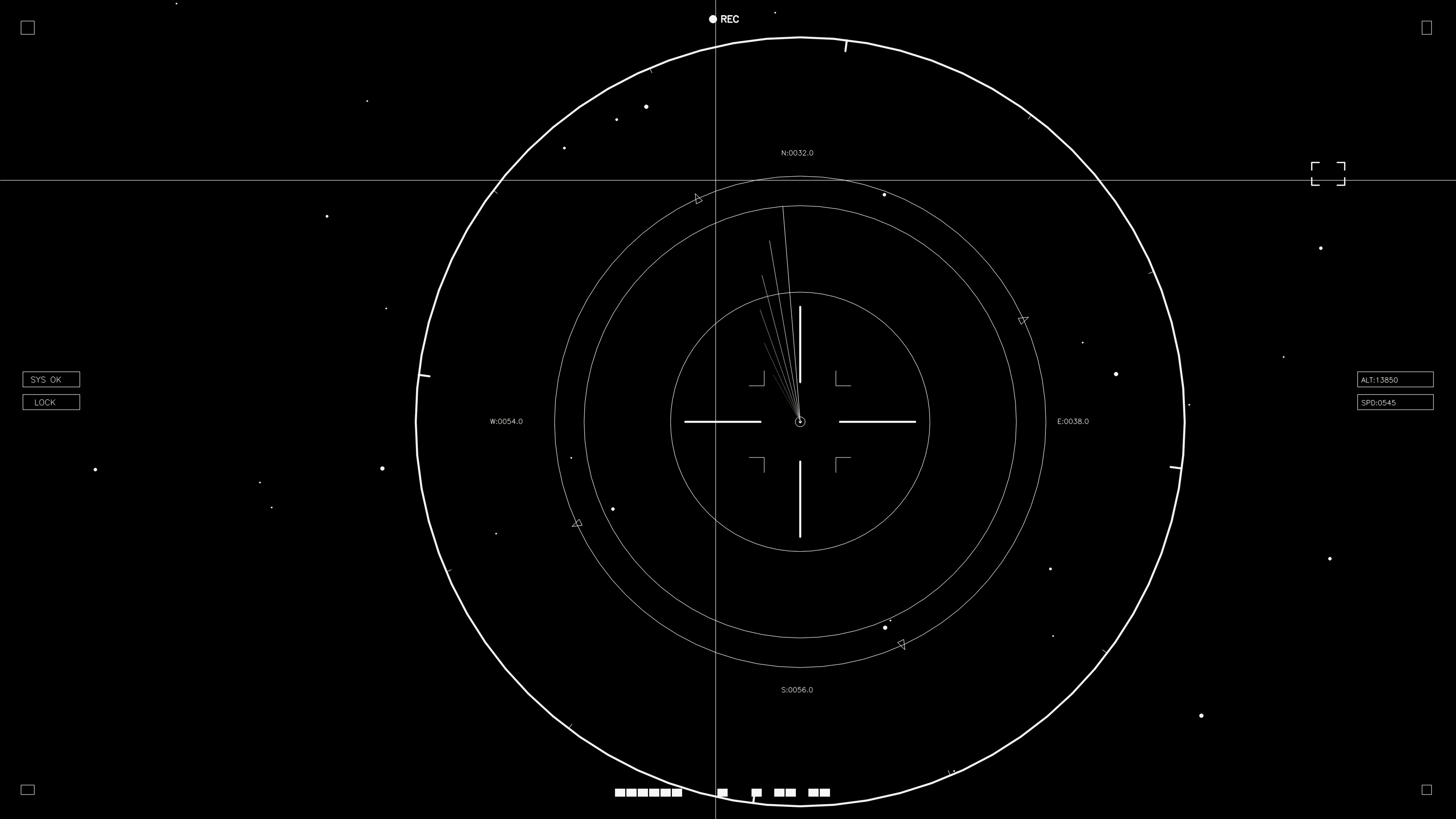 Motion design of hud elements for web designers and video editors in a digital space setting