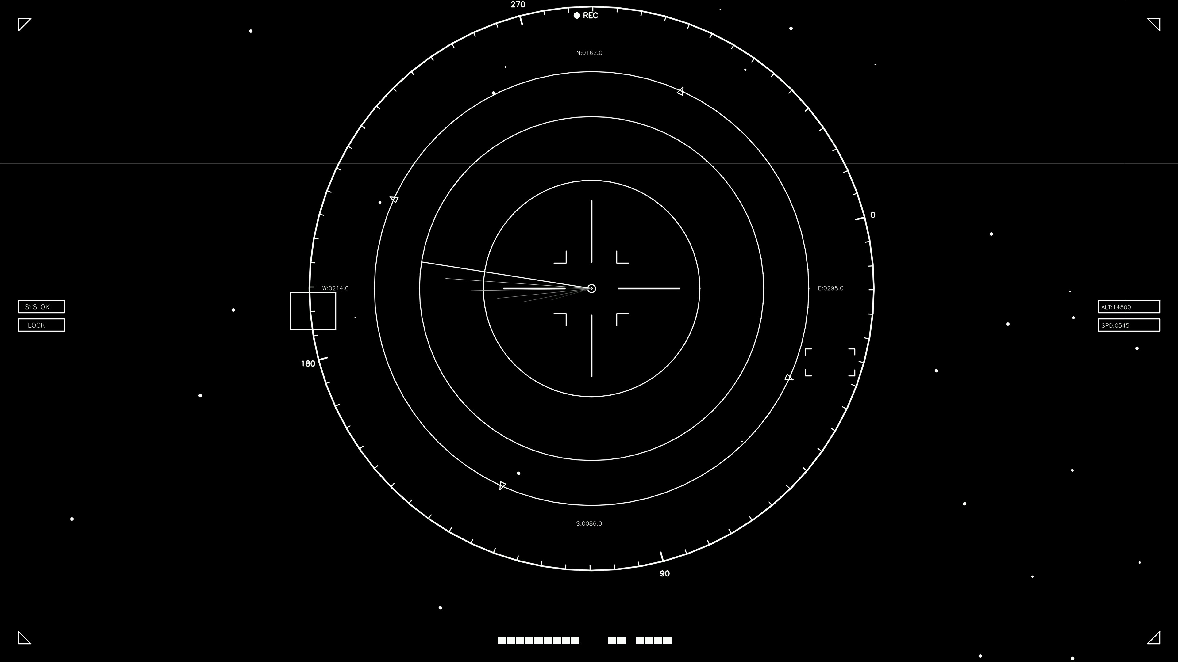 Hud elements animation for web designers and sci-fi video creators featuring a radar interface with grids and markings