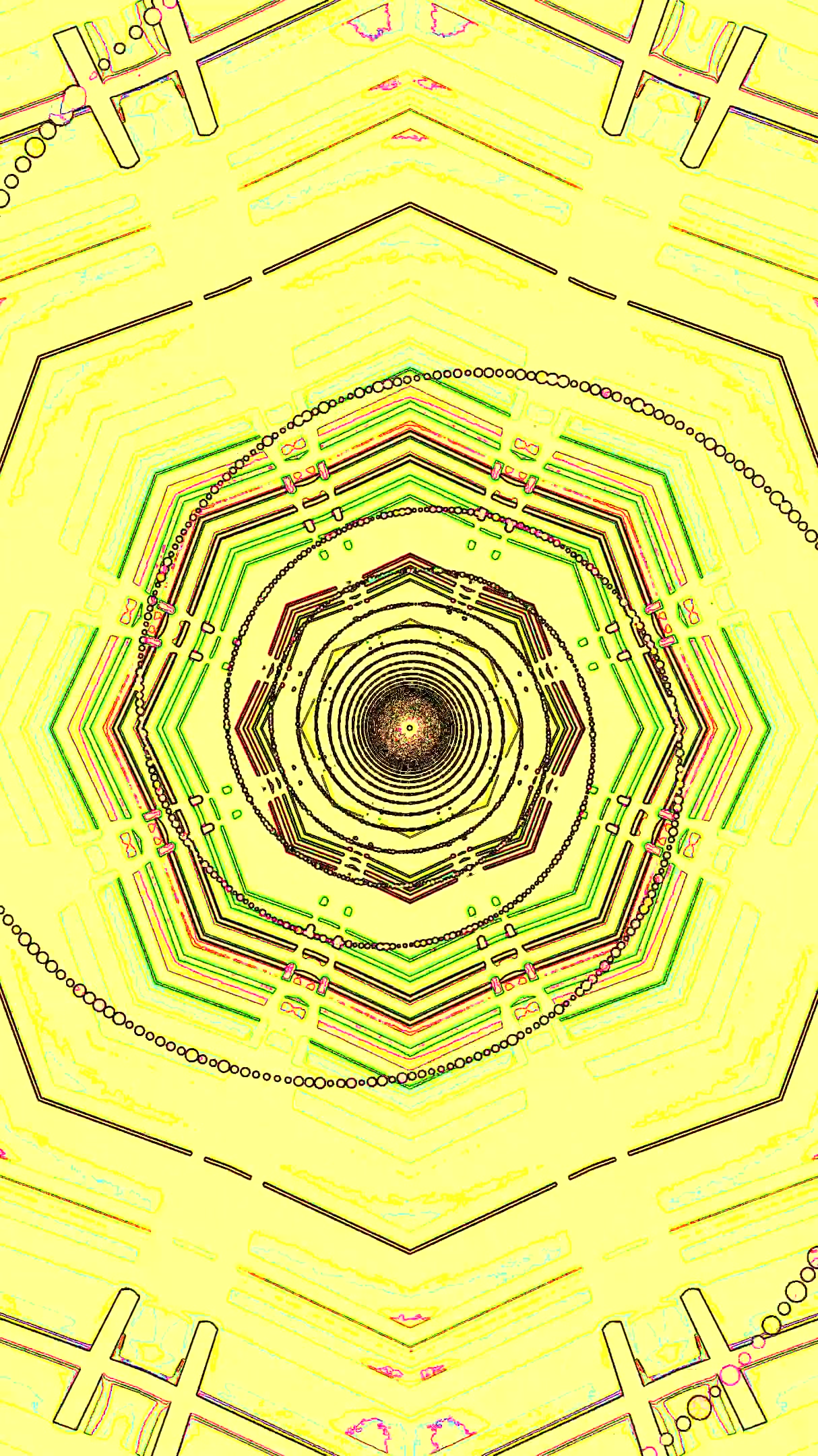 Seamless looping tunnel video vj loop screensaver with vibrant co