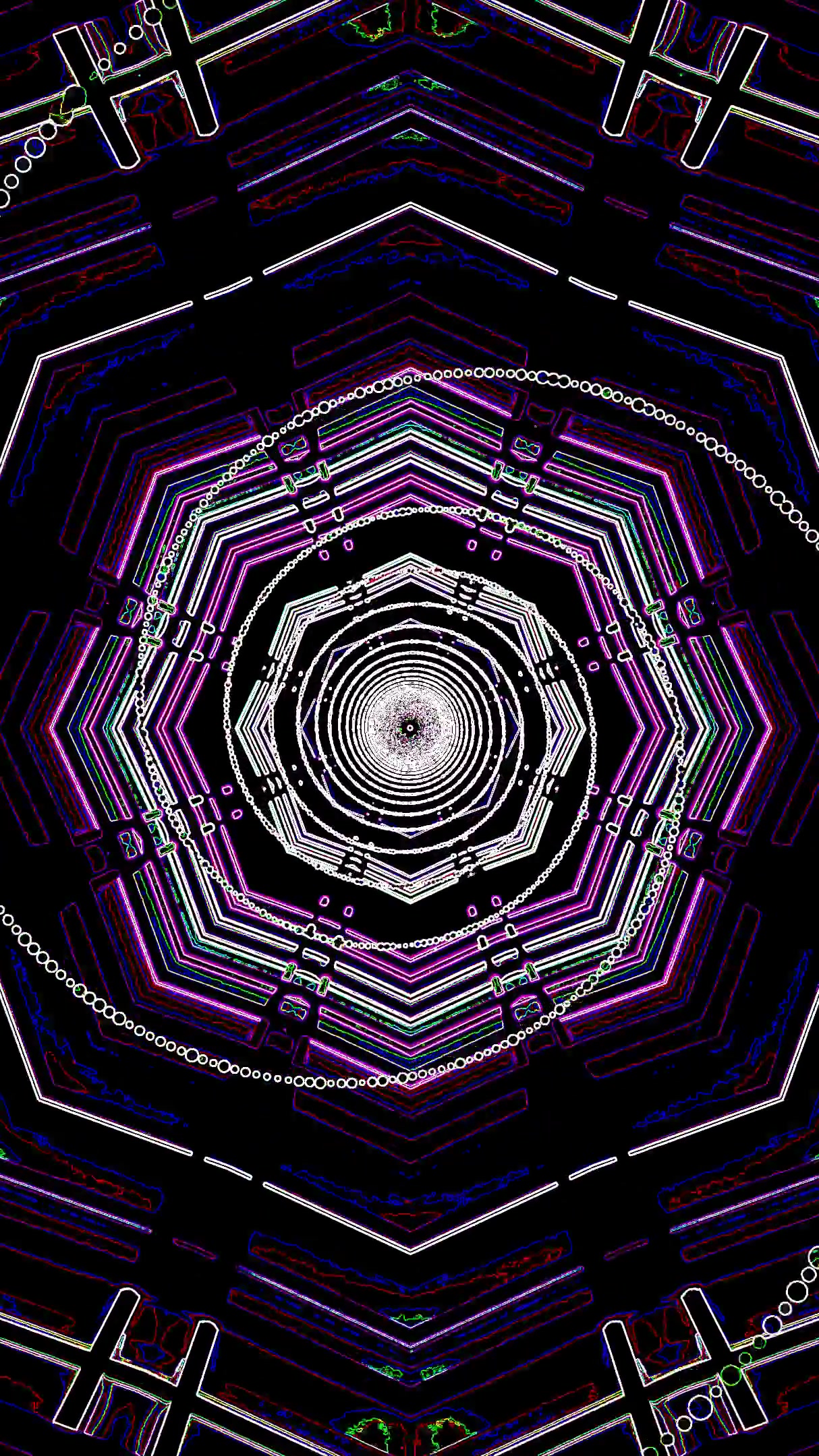 Seamless tunnel video VJ loop displaying vibrant patterns and col