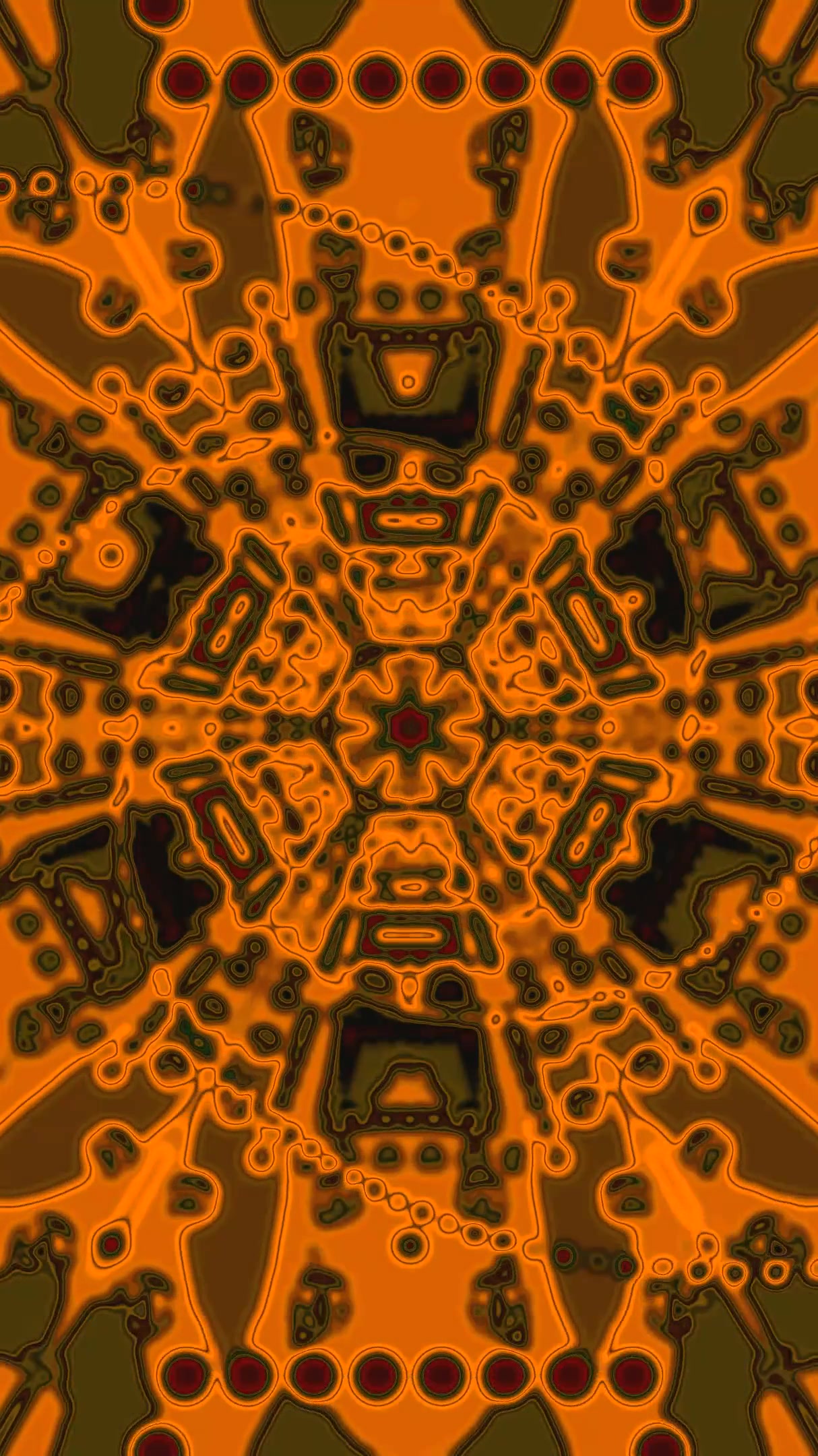 Tunnel video loop creates a dynamic orange pattern for your scree