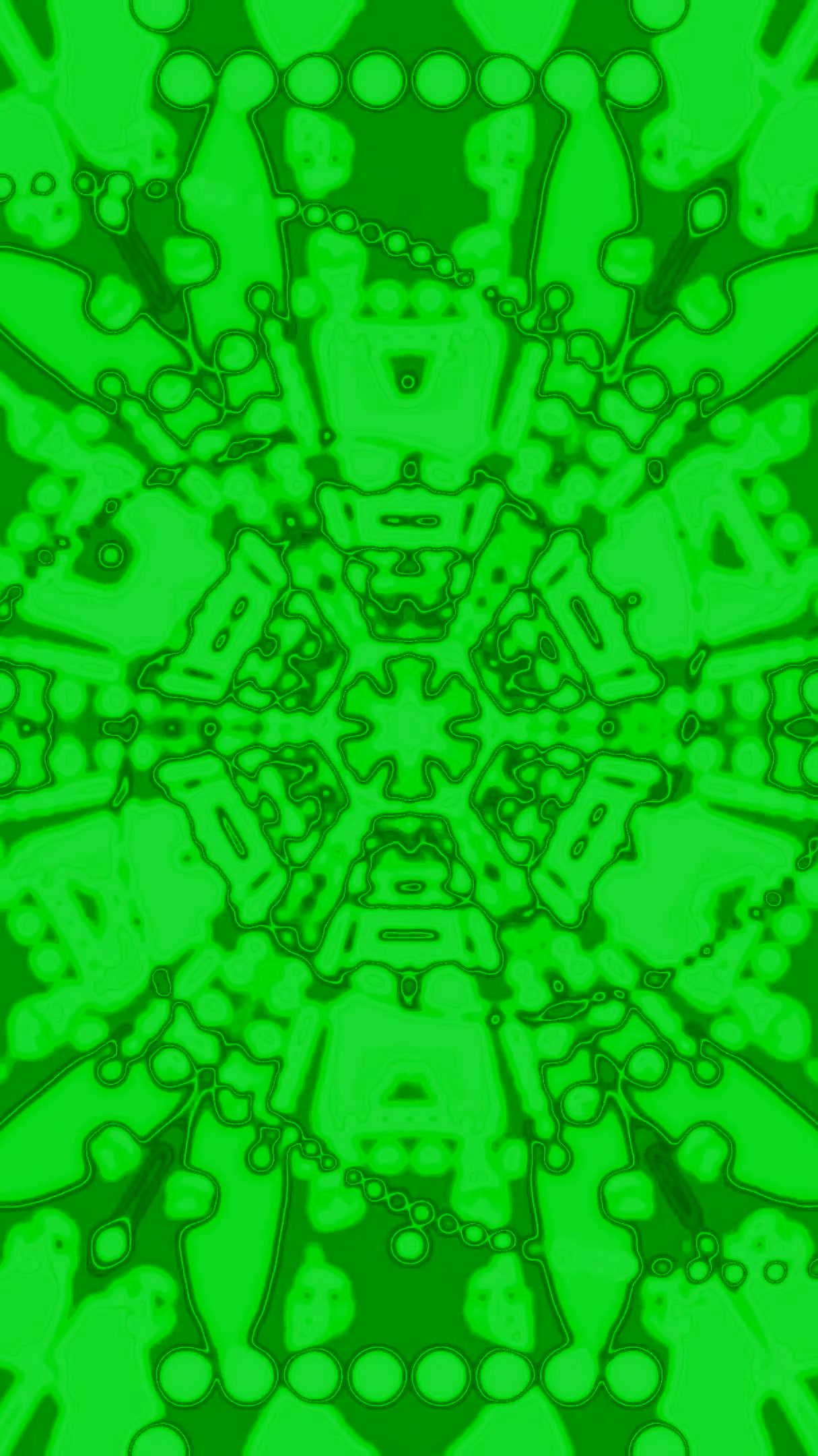 Seamless tunnel video loop with vibrant green colors transforming